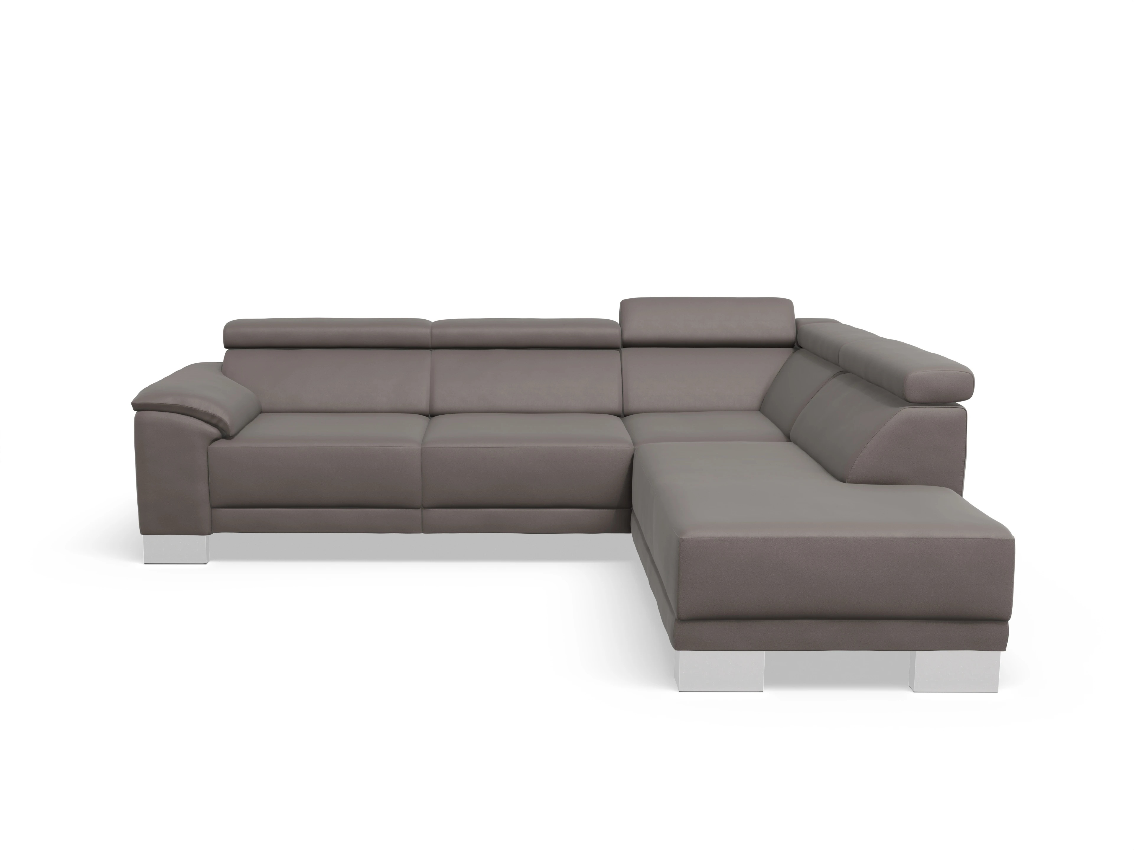 Ansicht des Produktes Antonio Ecksofa rechts Abschluss offen in Leder Grau