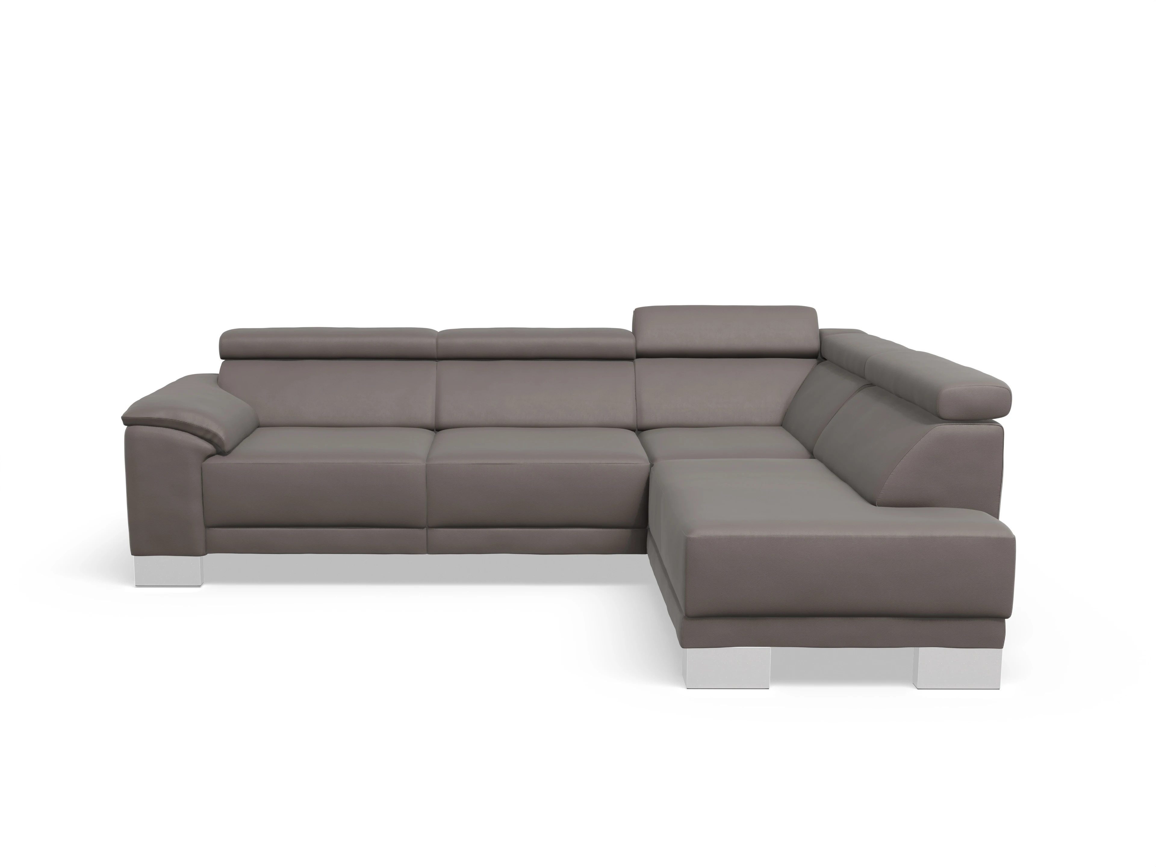 Ansicht des Produktes Antonio Ecksofa rechts Abschluss offen in Leder Grau