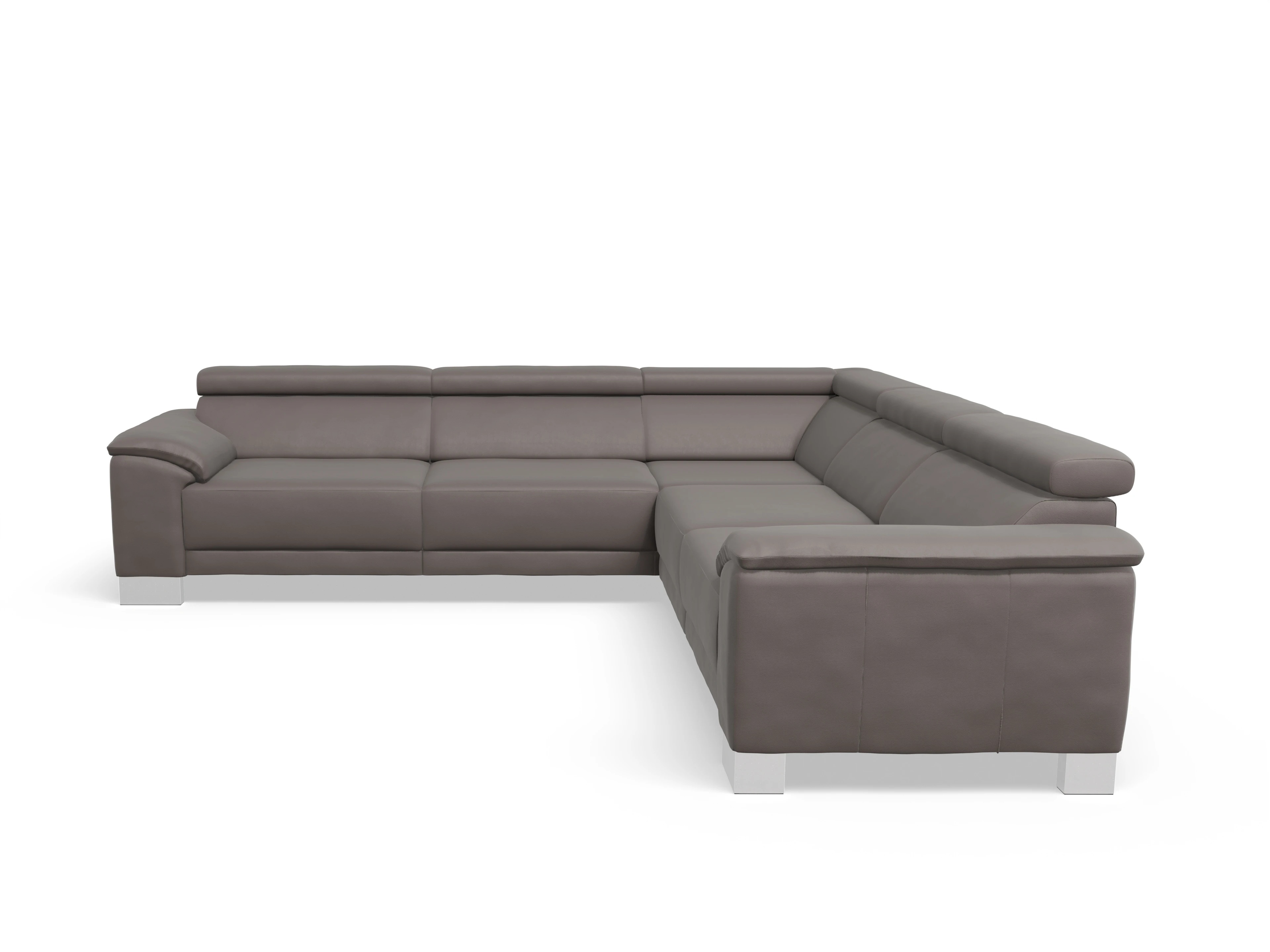 Ansicht des Produktes Antonio Ecksofa gleichschenklig in Leder Grau