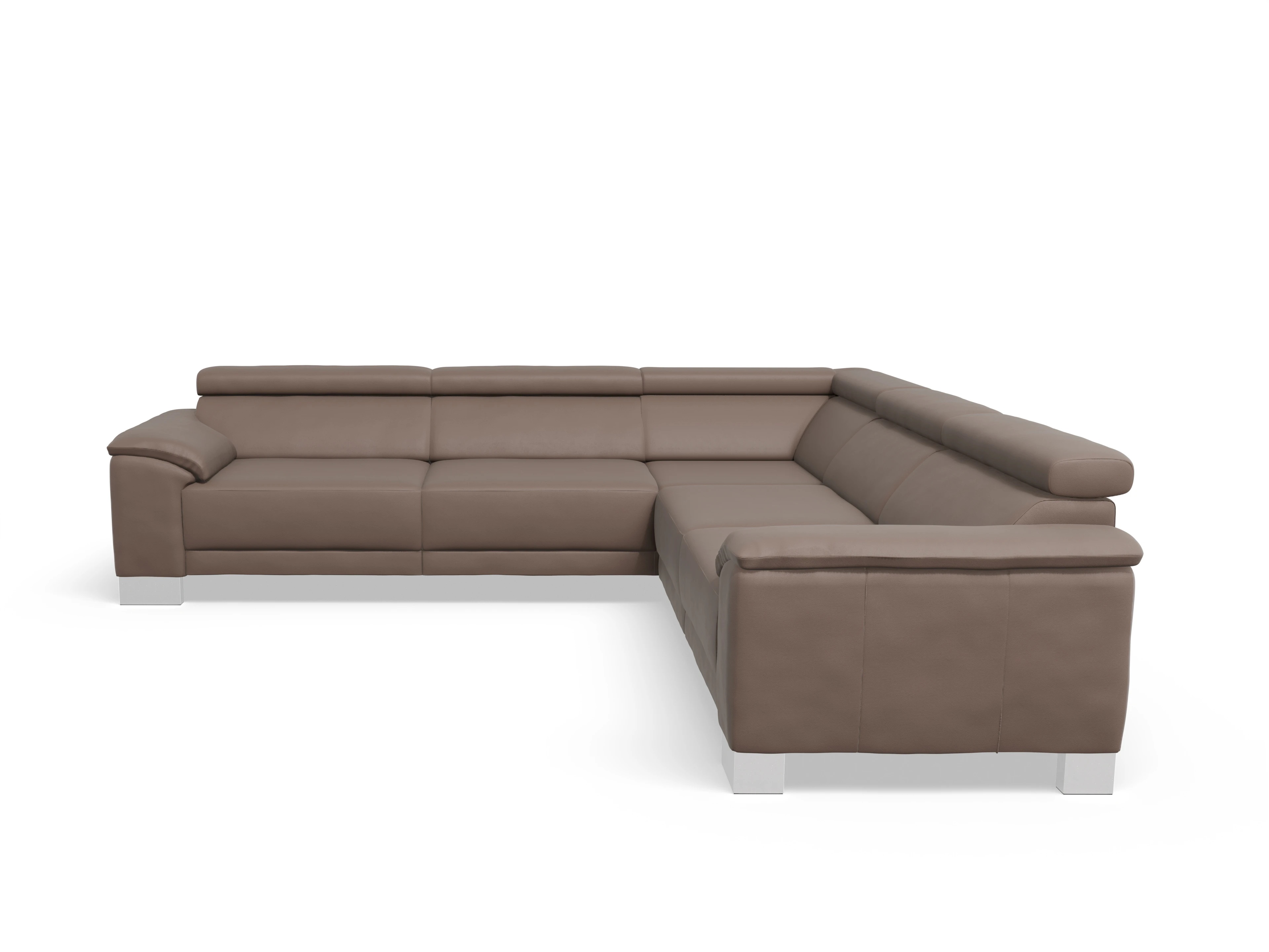 Ansicht des Produktes Antonio Ecksofa gleichschenklig in Leder Braun