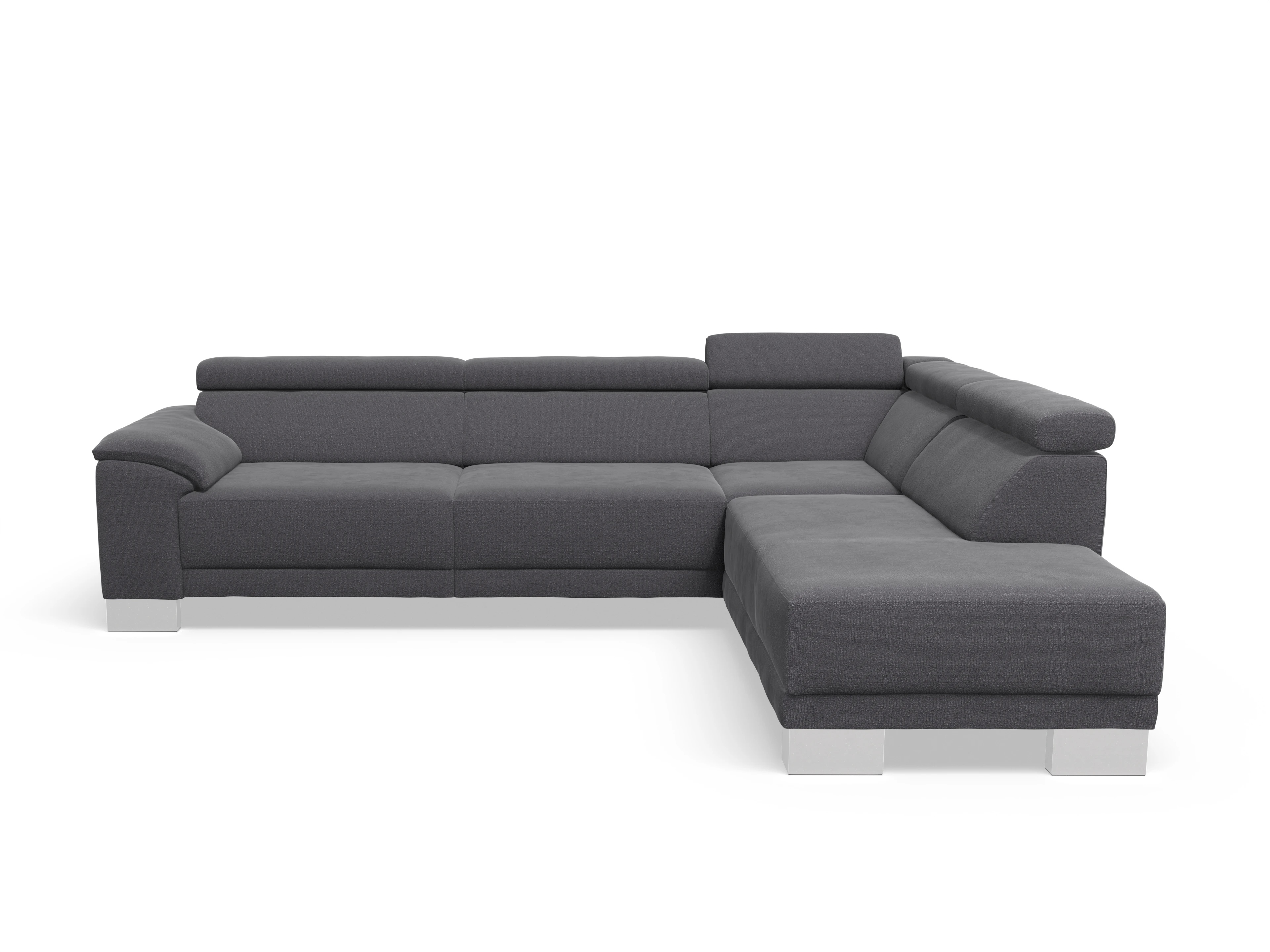 Ansicht des Produktes Antonio Ecksofa rechts Abschluss offen in Stoff Grau