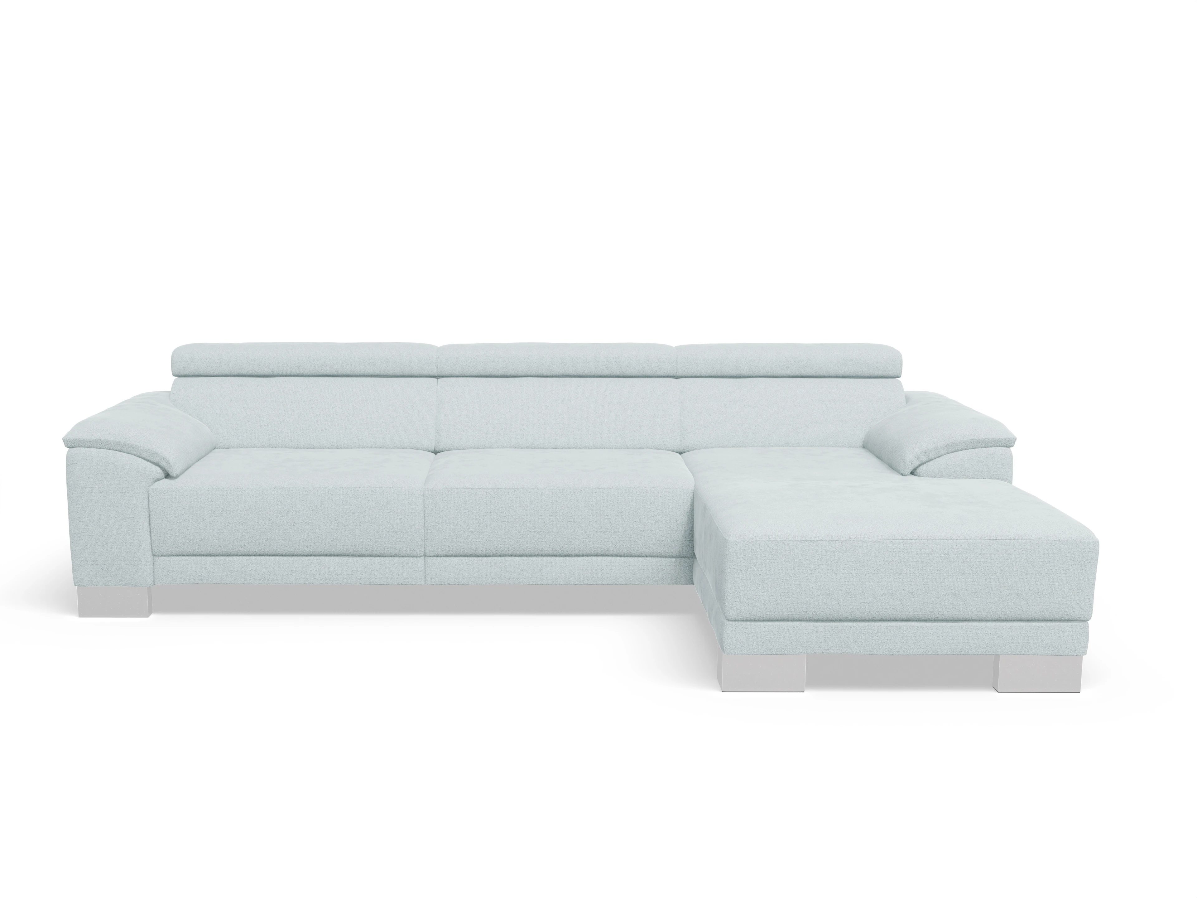 Ansicht des Produktes Antonio Ecksofa rechts Abschluss offen in Stoff Blau
