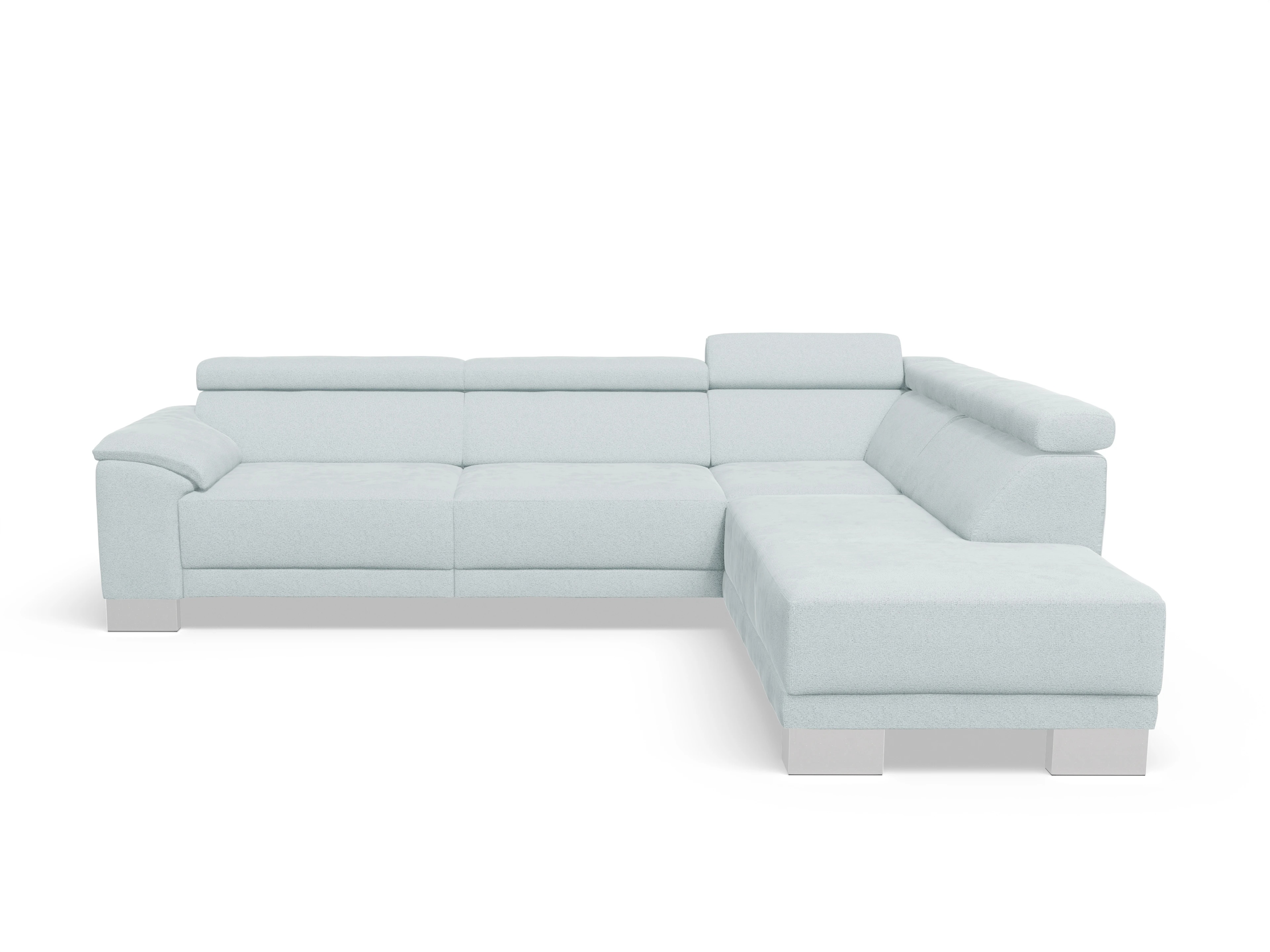 Ansicht des Produktes Antonio Ecksofa rechts Abschluss offen in Stoff Blau