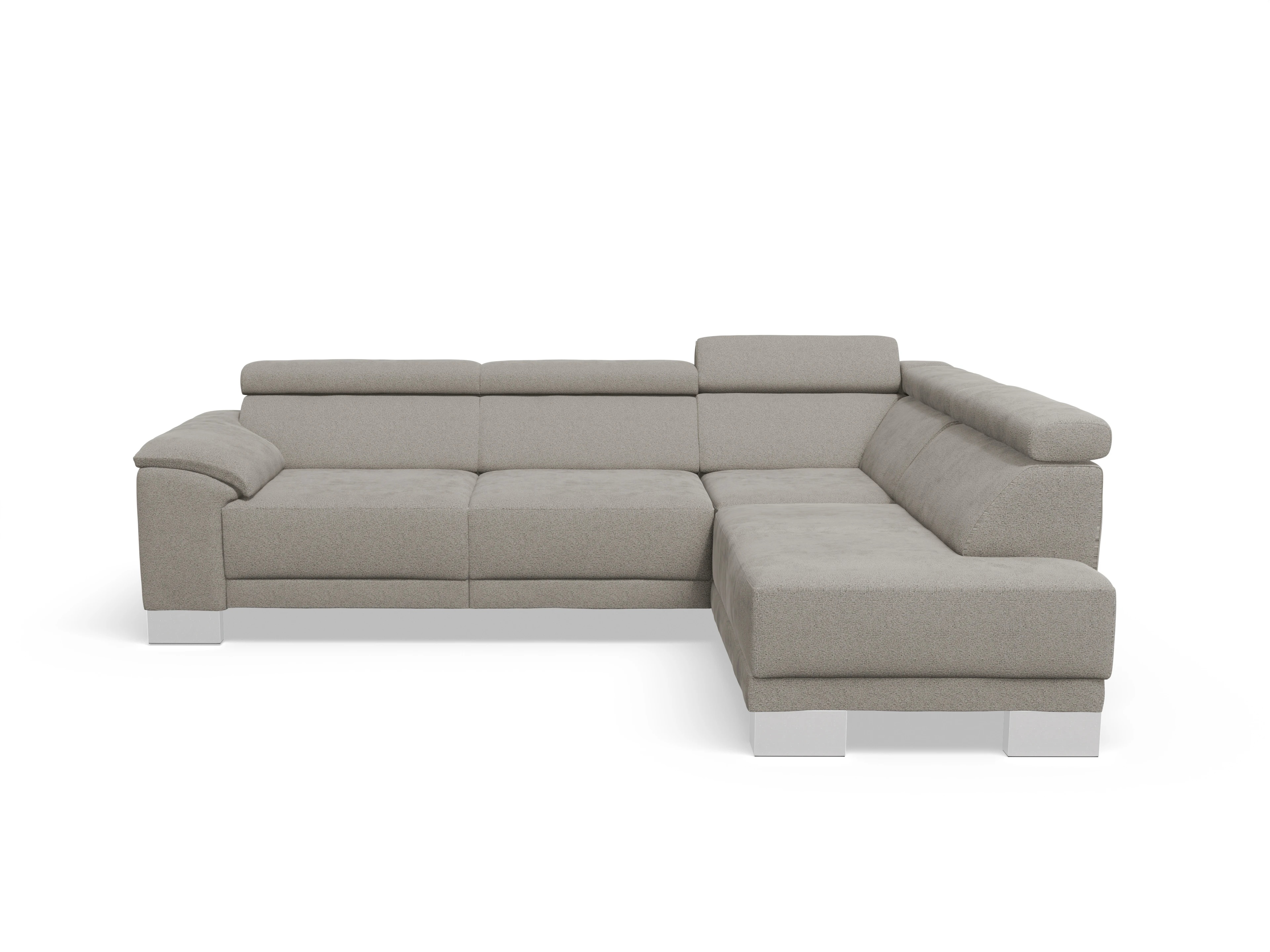 Ansicht des Produktes Antonio Ecksofa rechts Abschluss offen in Stoff Grau