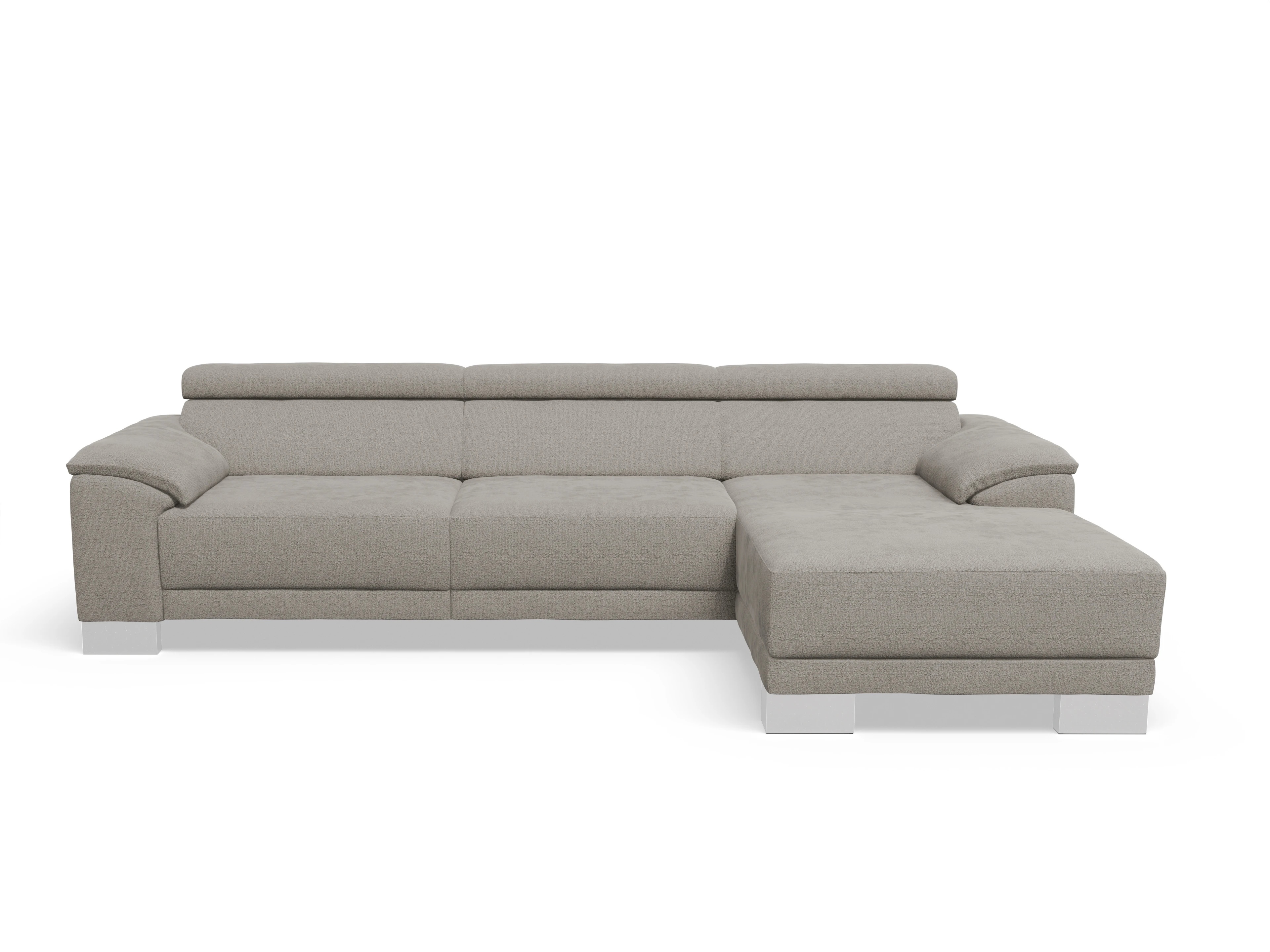 Antonio Ecksofa LO Large R Ansicht des Produktes Antonio Ecksofa rechts Abschluss offen in Stoff Grau