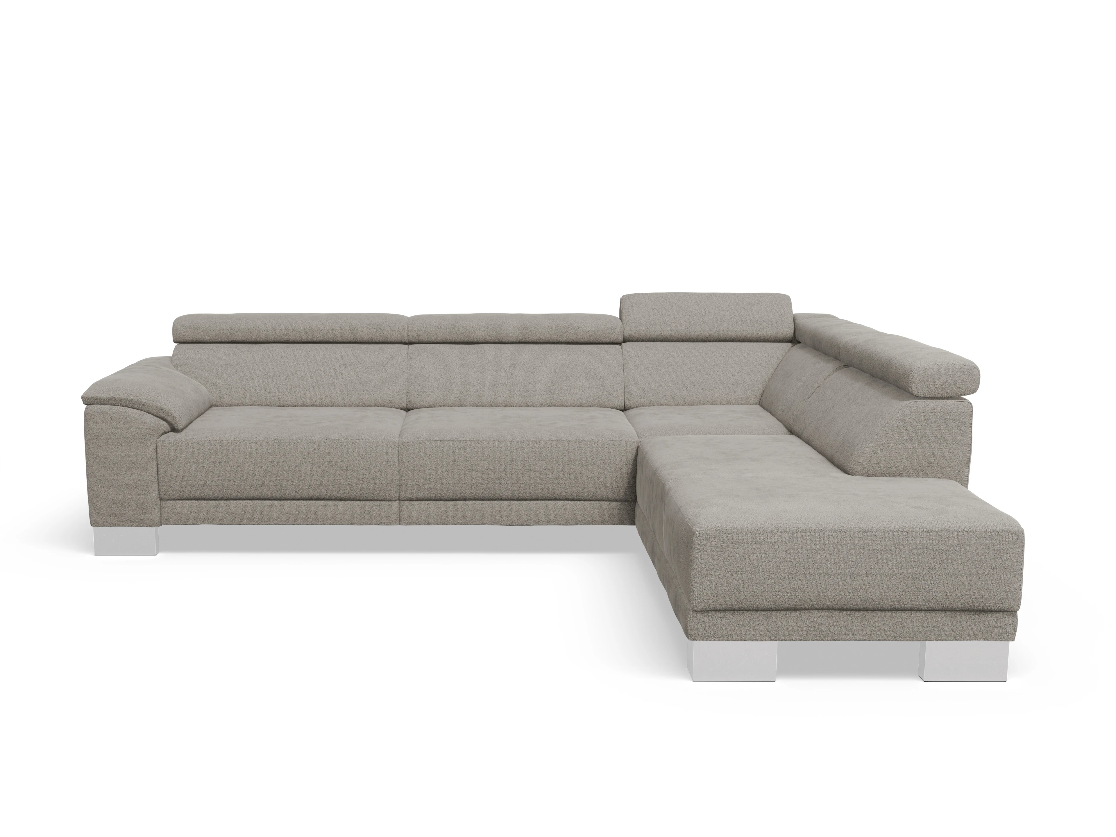 Ansicht des Produktes Antonio Ecksofa rechts Abschluss offen in Stoff Grau