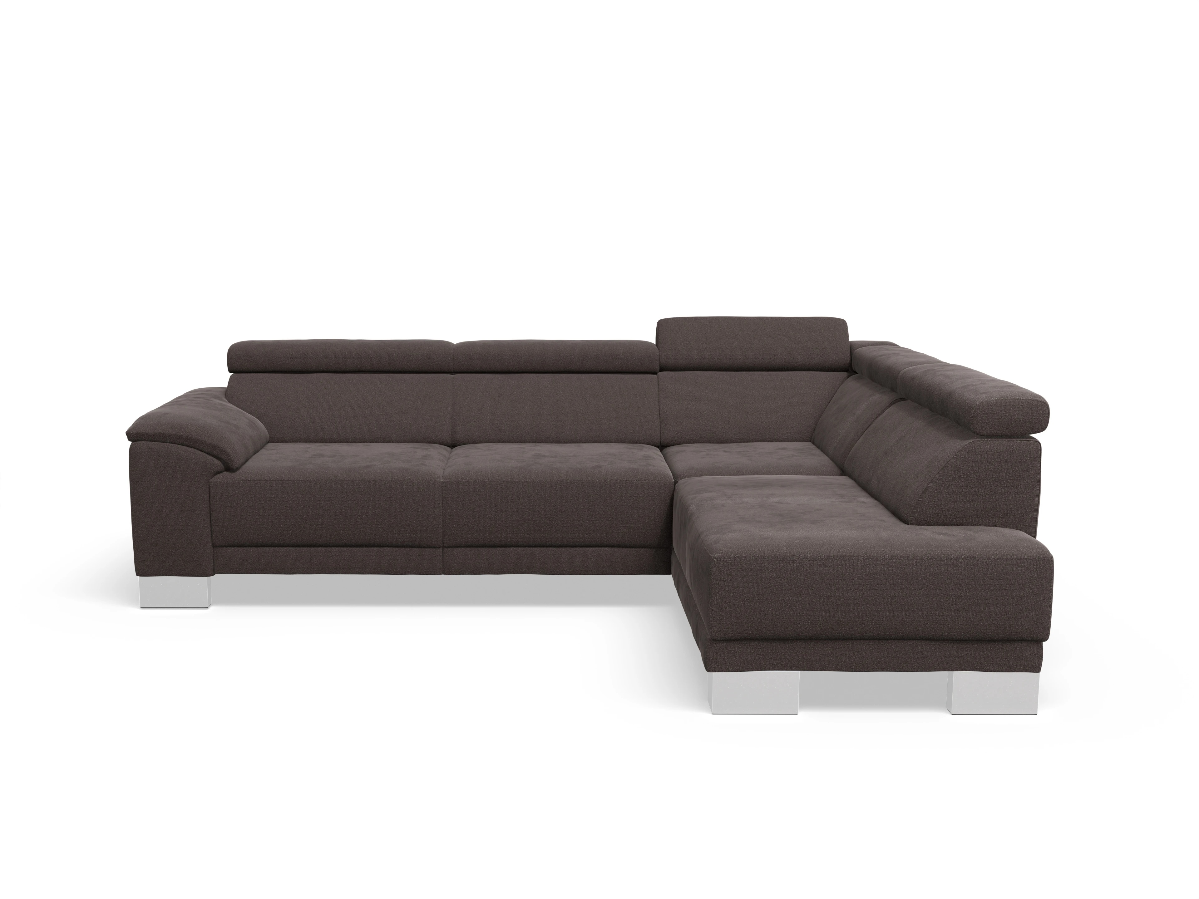 Ansicht des Produktes Antonio Ecksofa rechts Abschluss offen in Stoff Braun