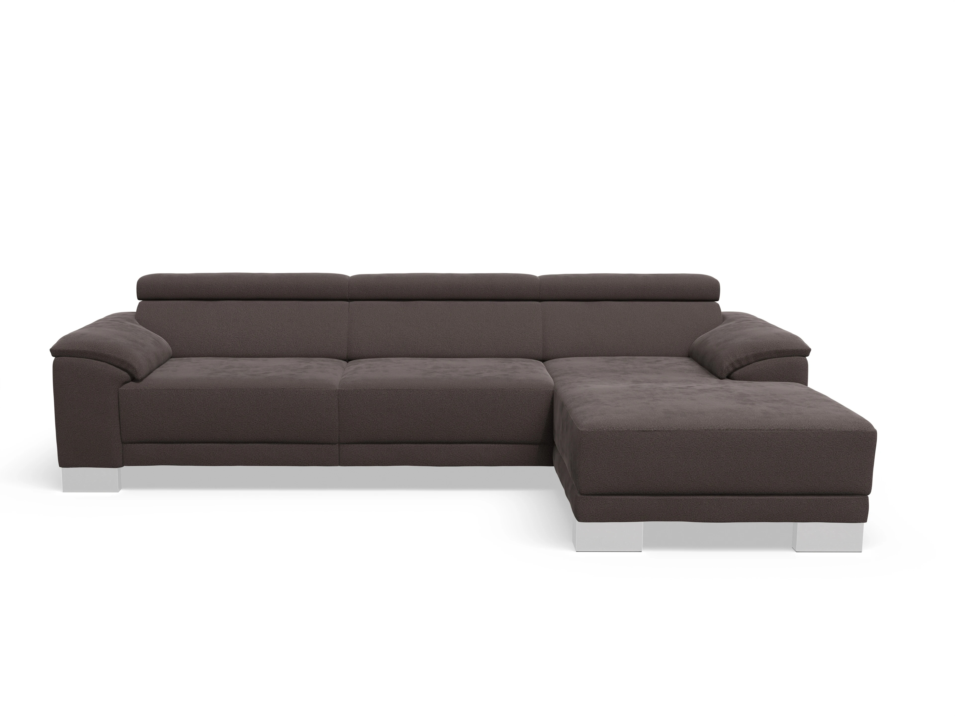 Antonio Ecksofa LO Large R Ansicht des Produktes Antonio Ecksofa rechts Abschluss offen in Stoff Braun