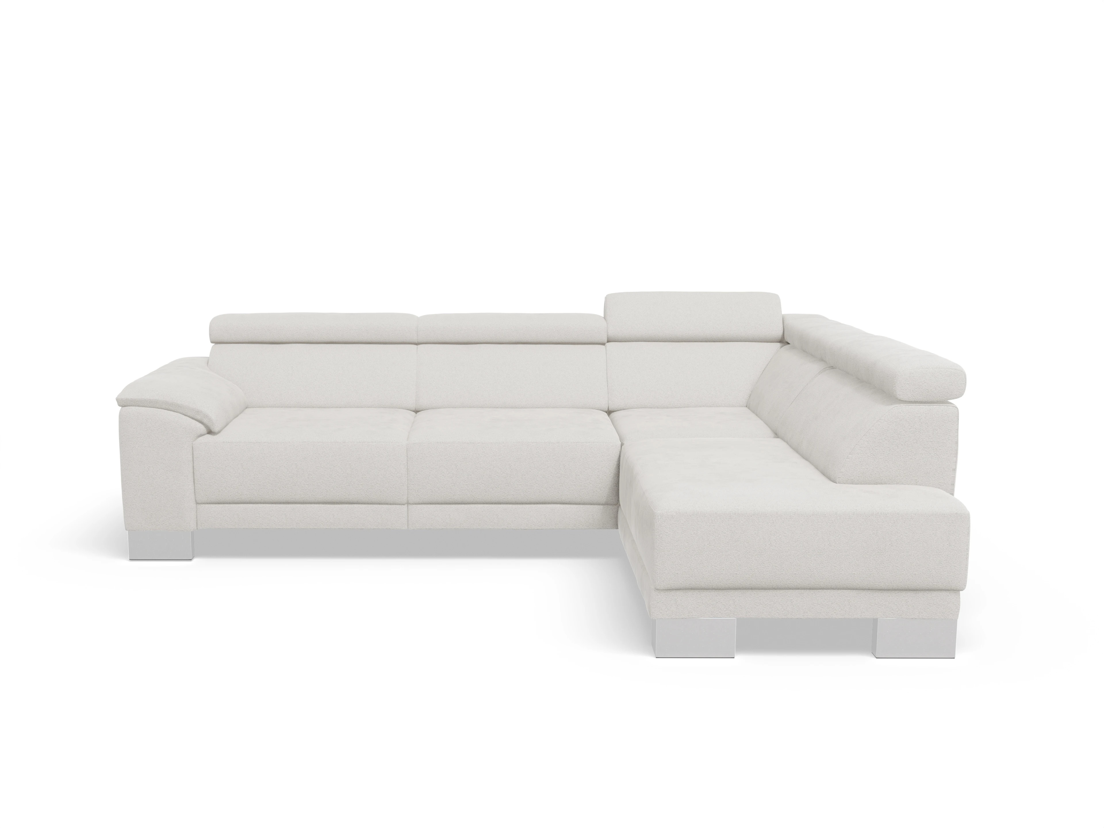 Antonio Ecksofa UM Medium R Ansicht des Produktes Antonio Ecksofa rechts Abschluss offen in Stoff Beige