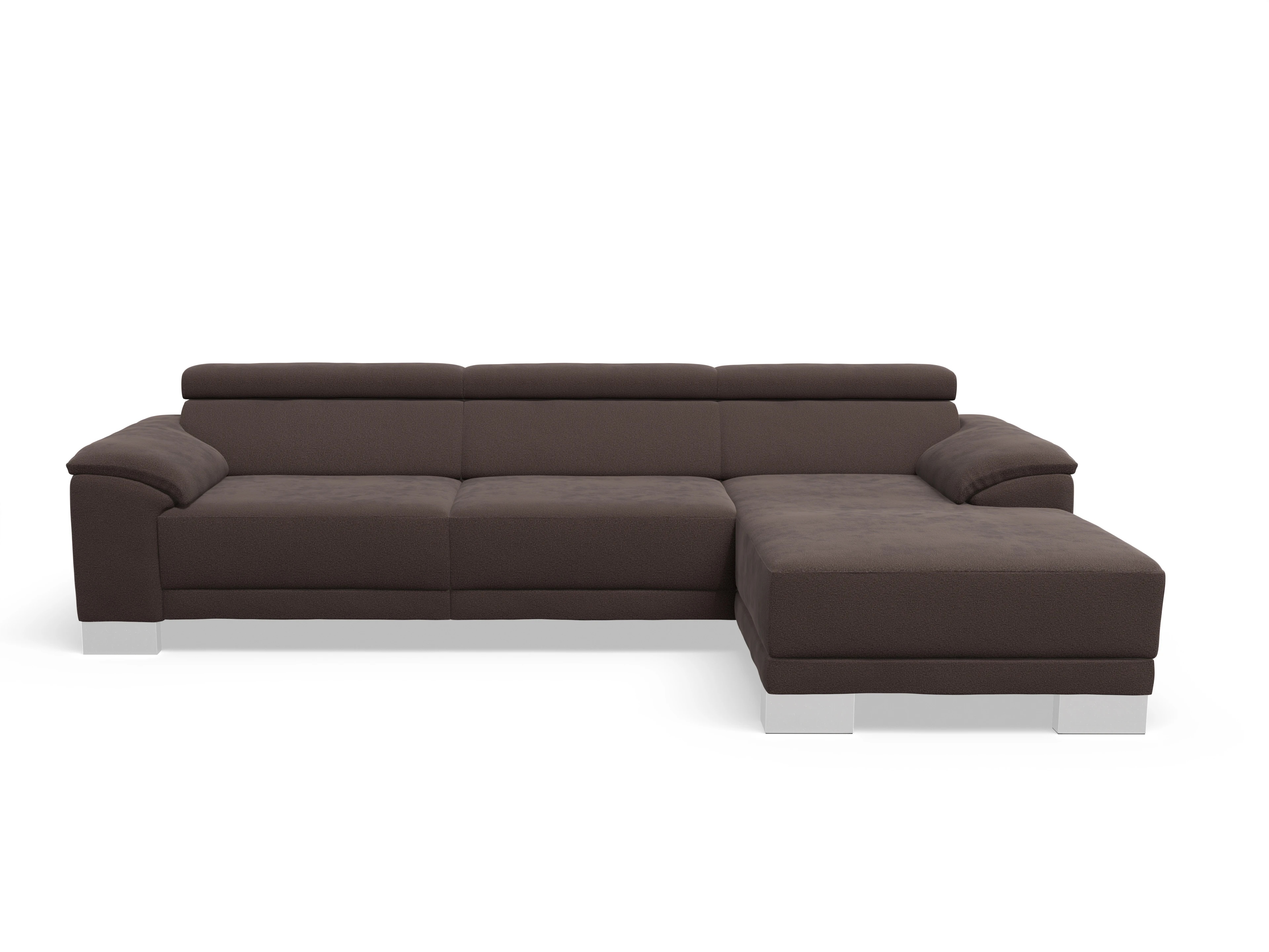Ansicht des Produktes Antonio Ecksofa rechts Abschluss offen in Stoff Braun