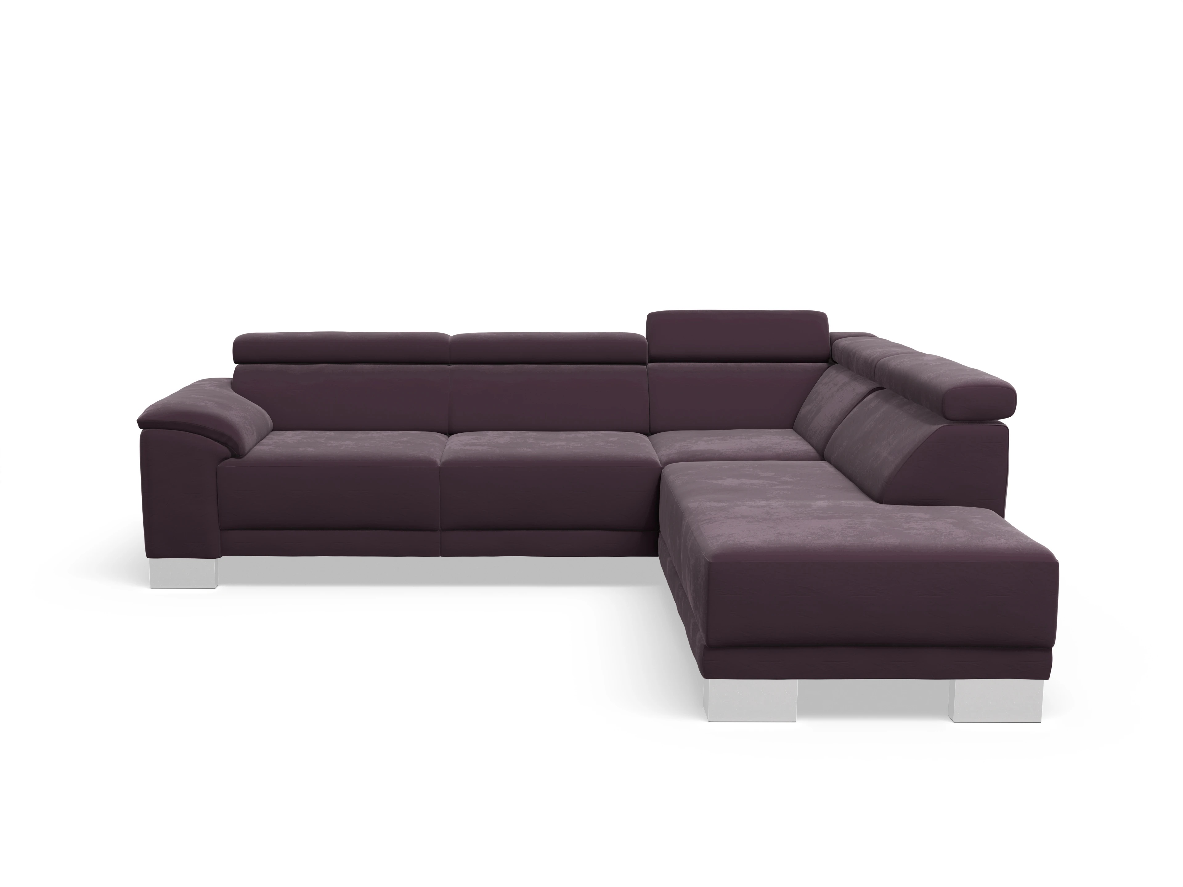 Ansicht des Produktes Antonio Ecksofa rechts Abschluss offen in Stoff Lila
