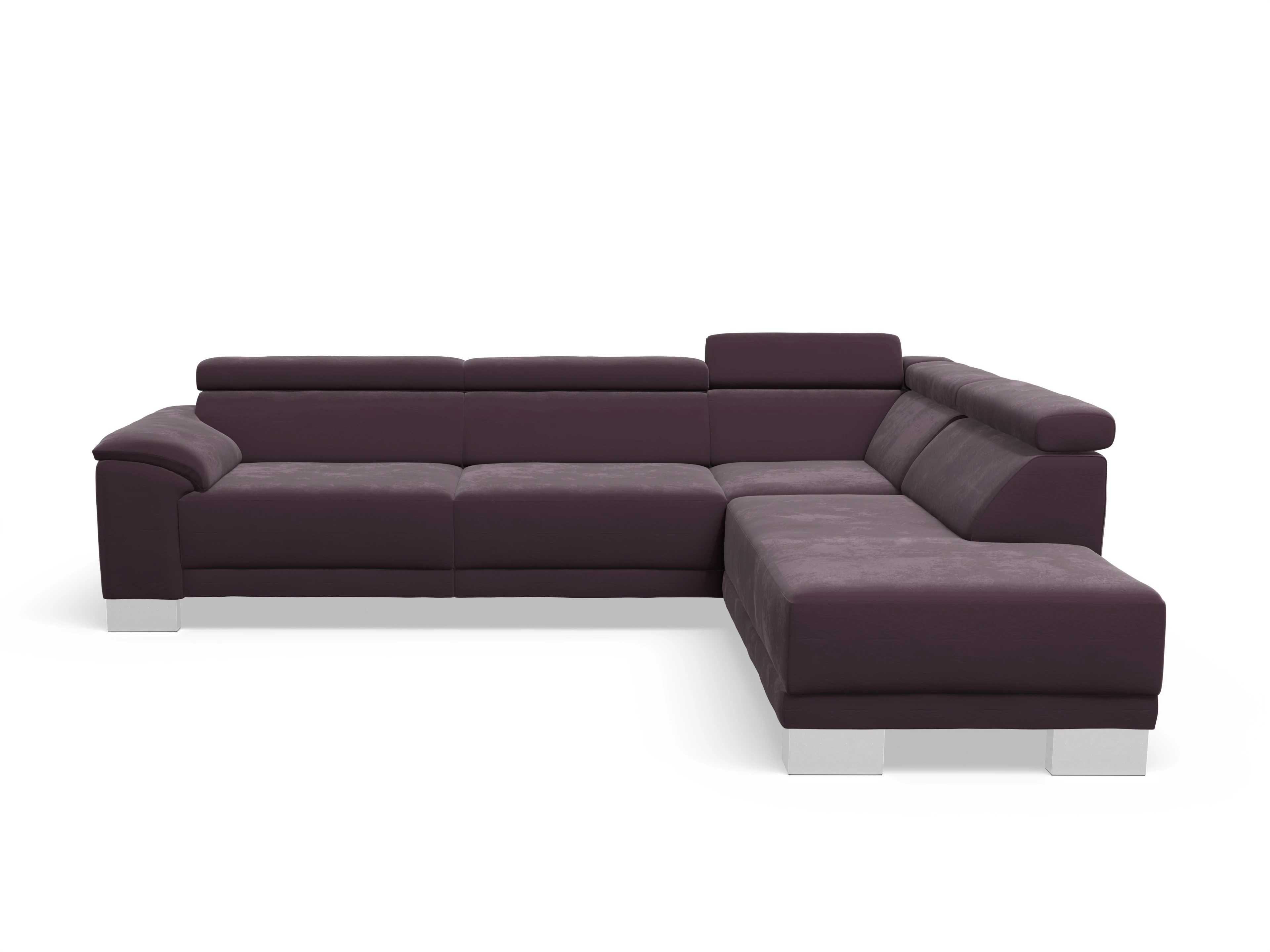 Ansicht des Produktes Antonio Ecksofa rechts Abschluss offen in Stoff Lila