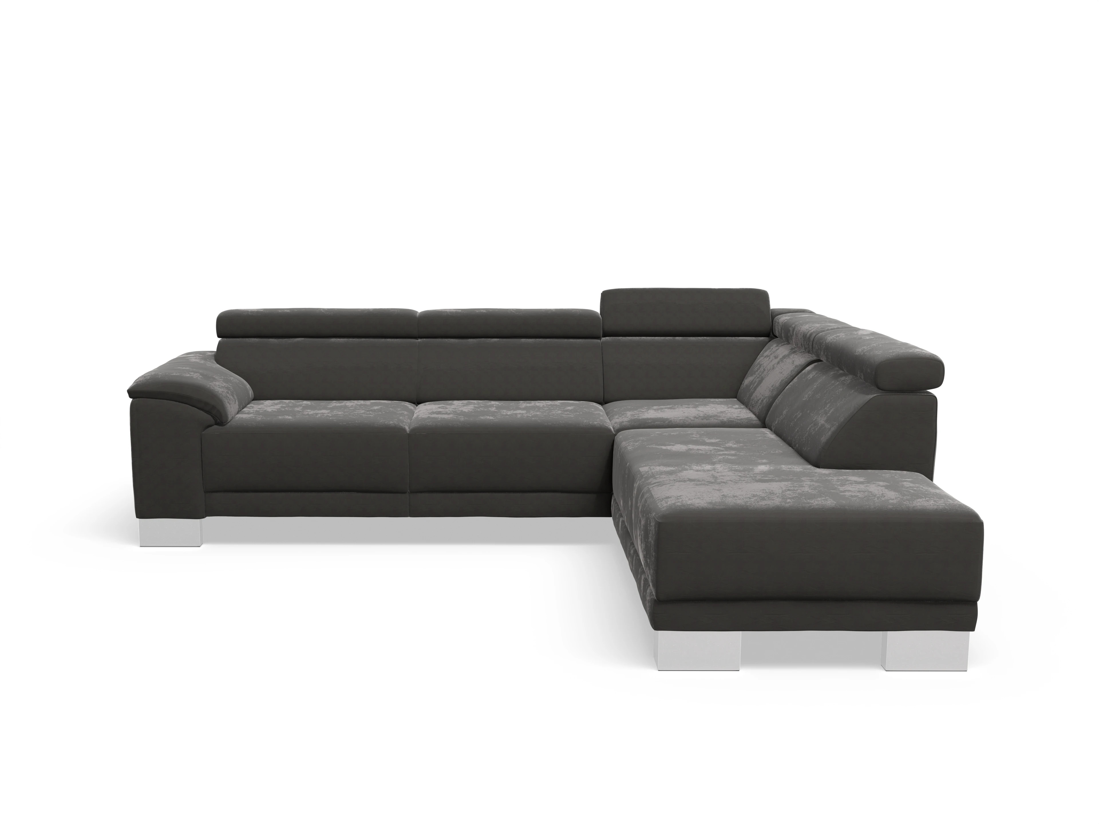 Ansicht des Produktes Antonio Ecksofa rechts Abschluss offen in Stoff Grau