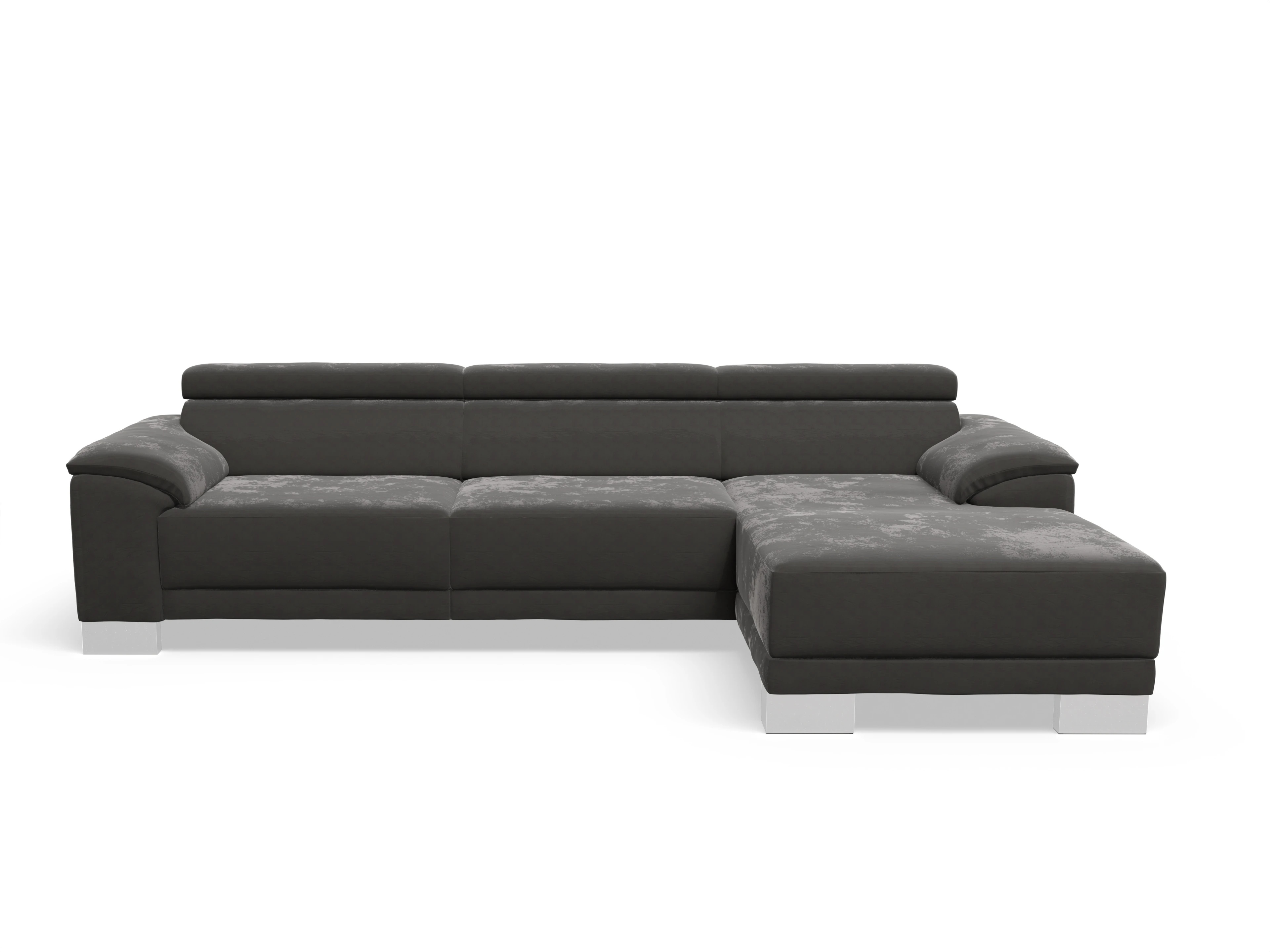 Ansicht des Produktes Antonio Ecksofa rechts Abschluss offen in Stoff Grau
