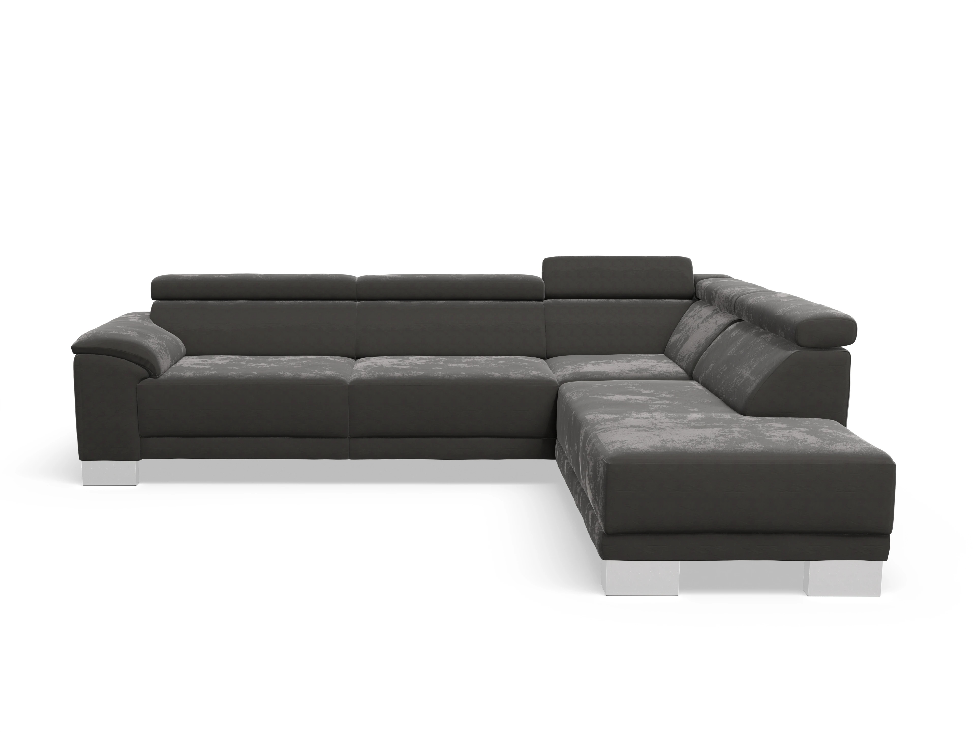 Ansicht des Produktes Antonio Ecksofa rechts Abschluss offen in Stoff Grau