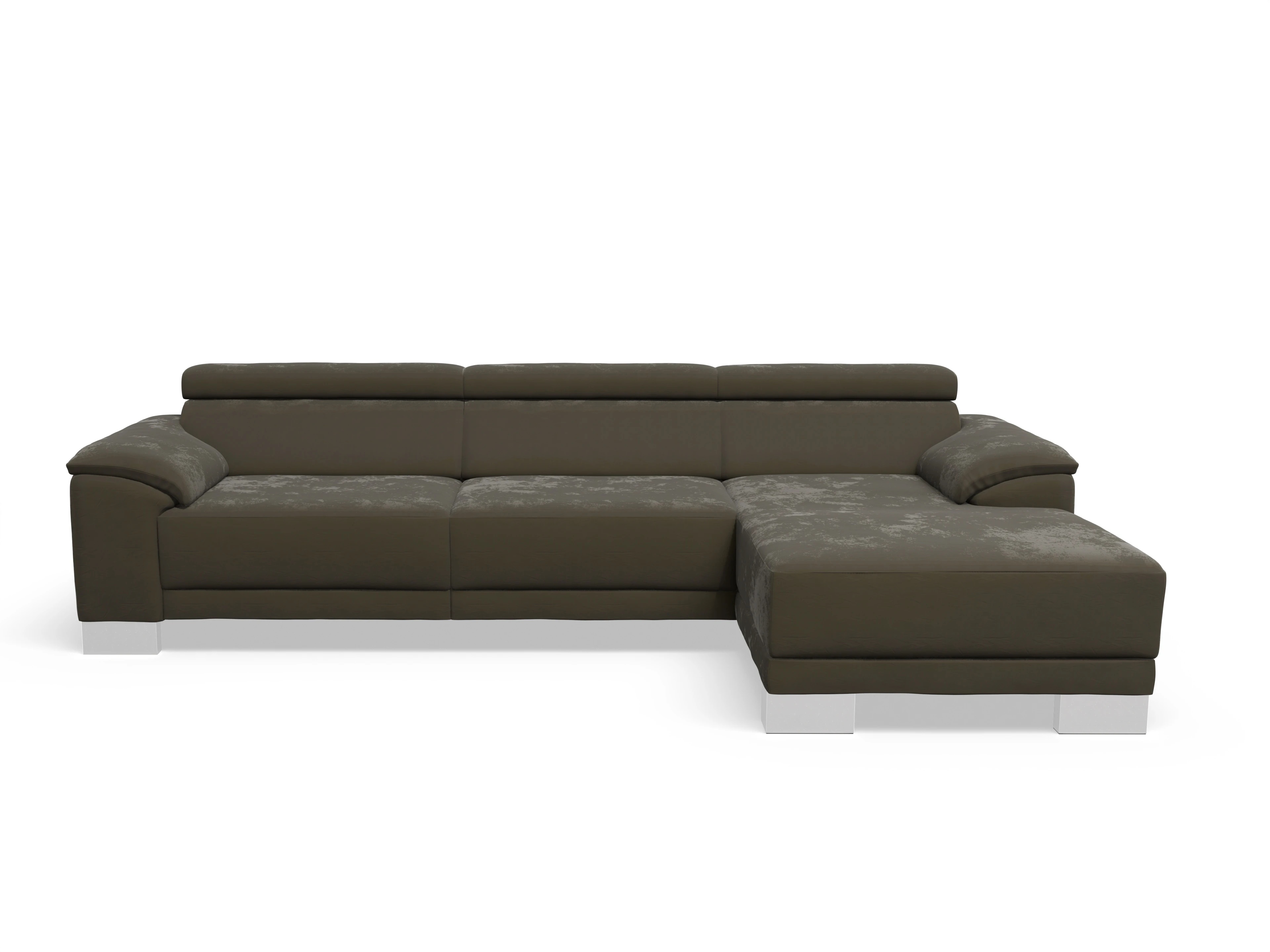 Antonio Ecksofa LO Large R Ansicht des Produktes Antonio Ecksofa rechts Abschluss offen in Stoff Grün
