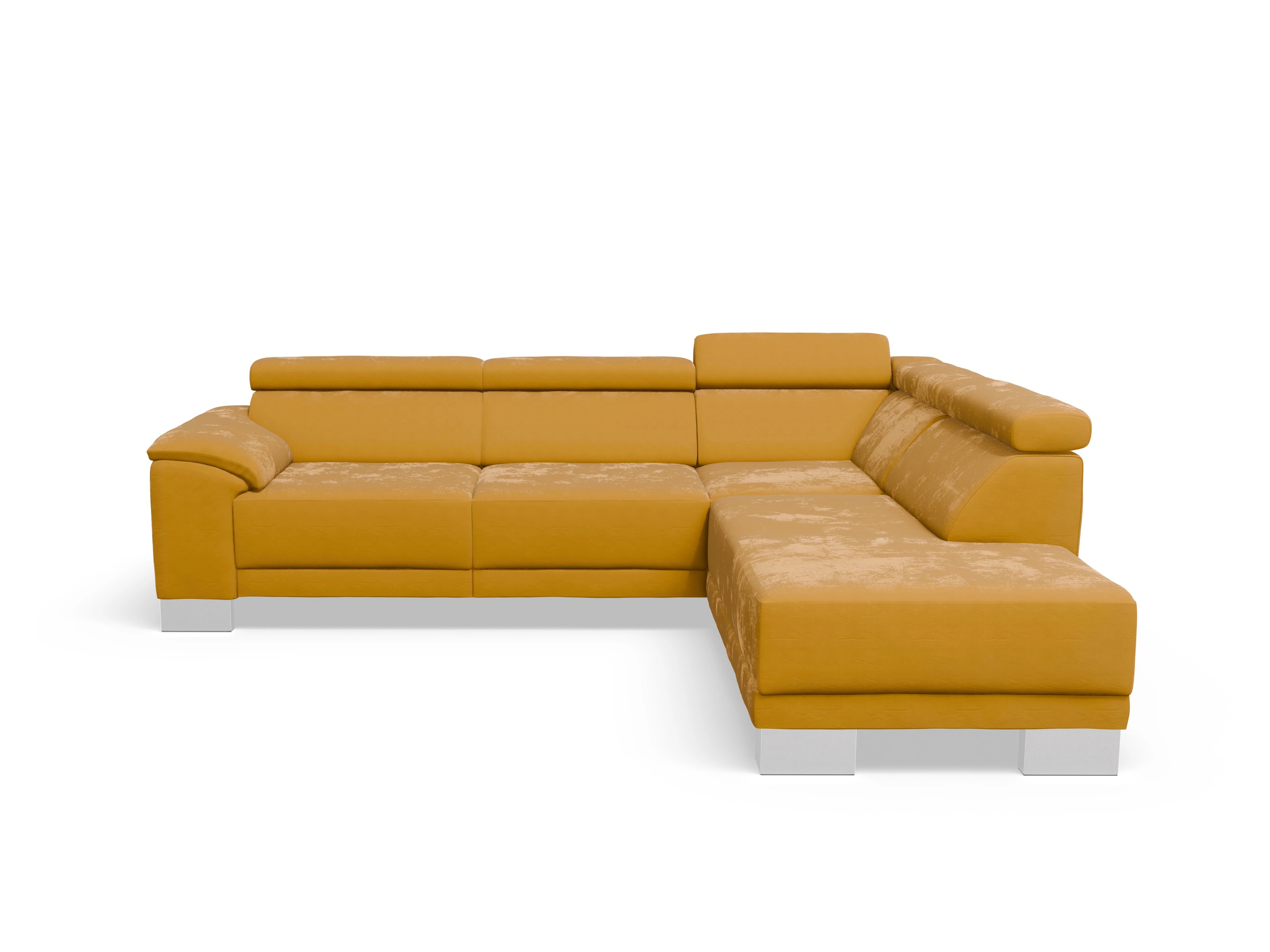 Ansicht des Produktes Antonio Ecksofa rechts Abschluss offen in Stoff Gelb