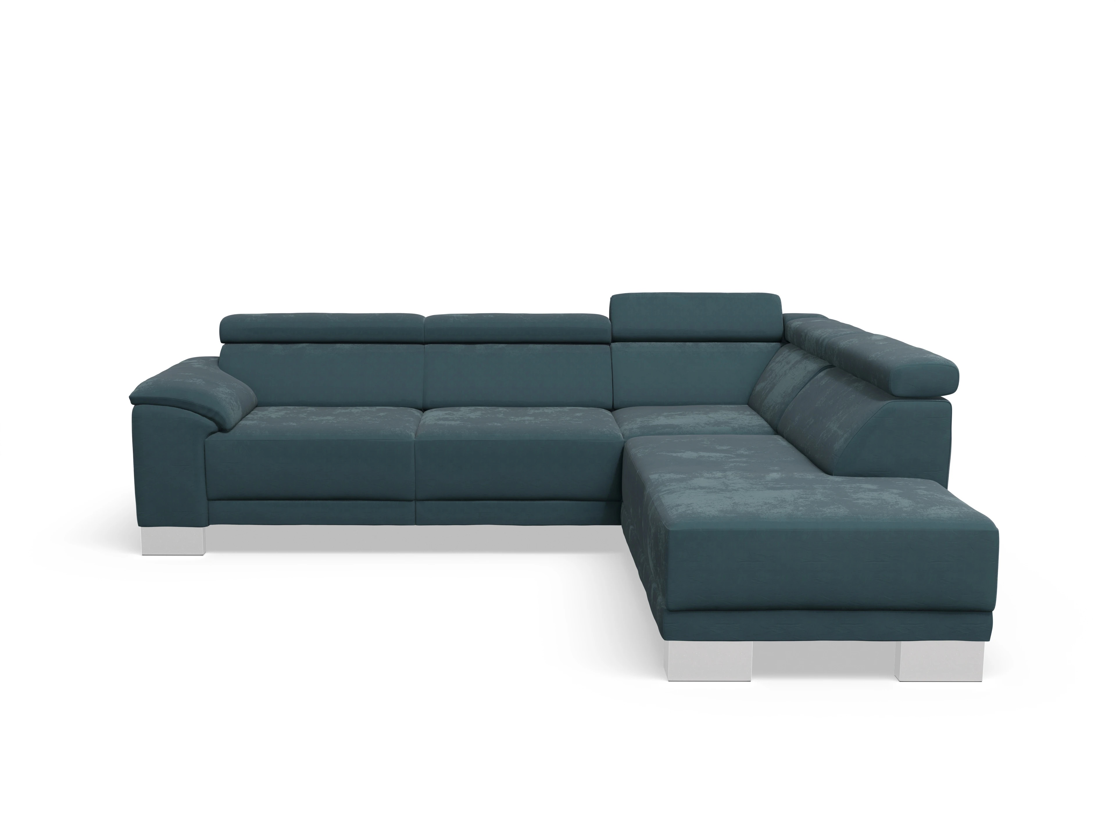 Ansicht des Produktes Antonio Ecksofa rechts Abschluss offen in Stoff Blau