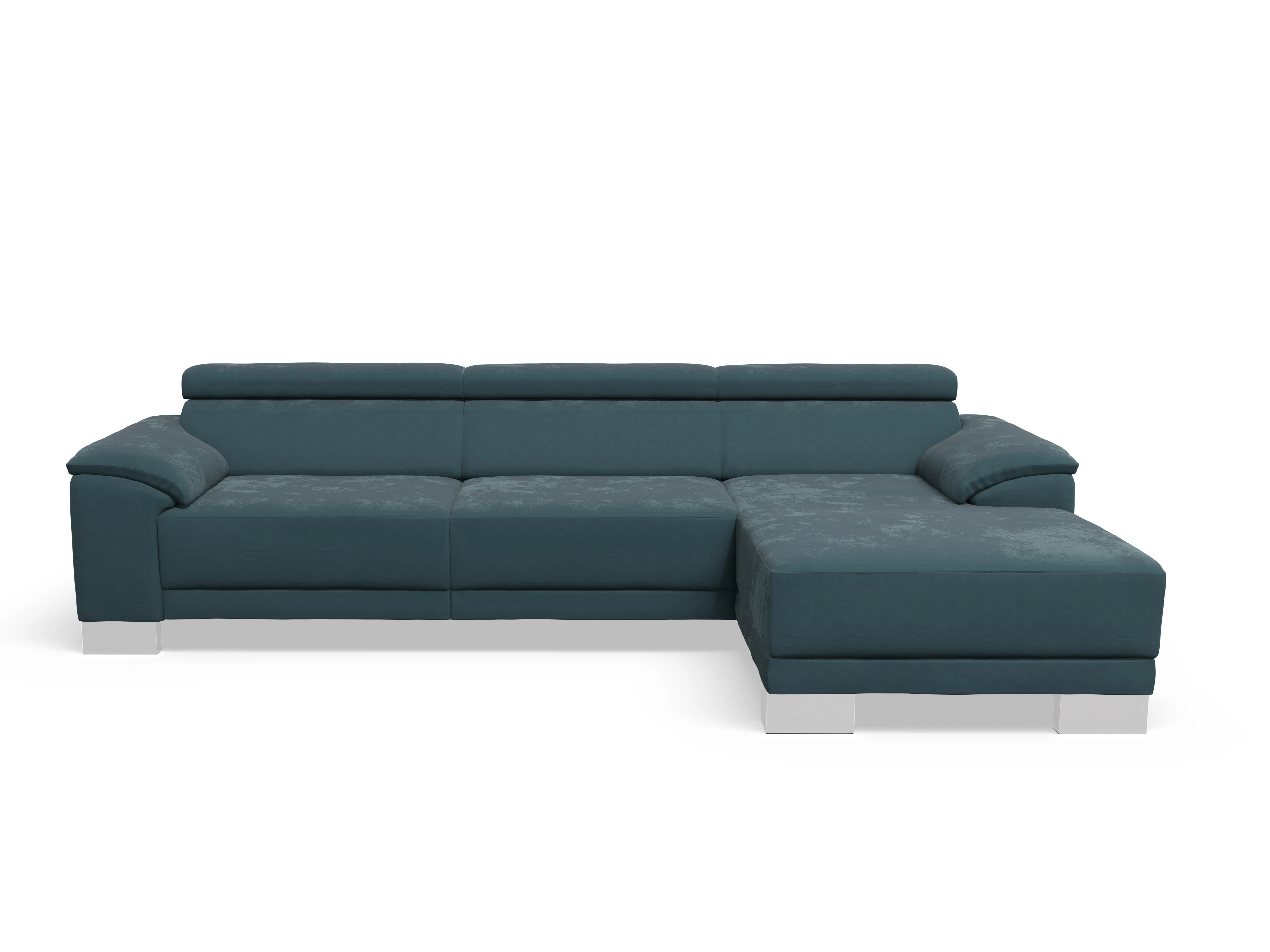 Ansicht des Produktes Antonio Ecksofa rechts Abschluss offen in Stoff Blau