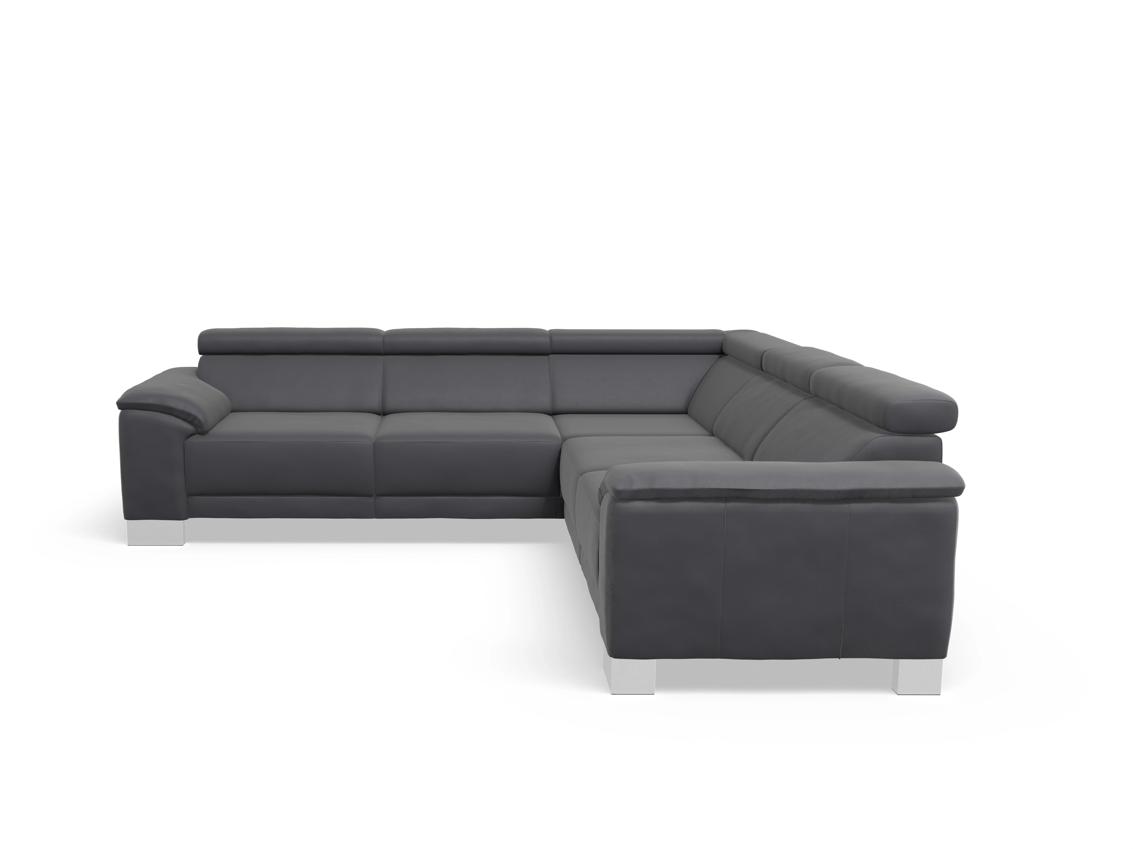 Ansicht des Produktes Antonio Ecksofa gleichschenklig in Leder Grau