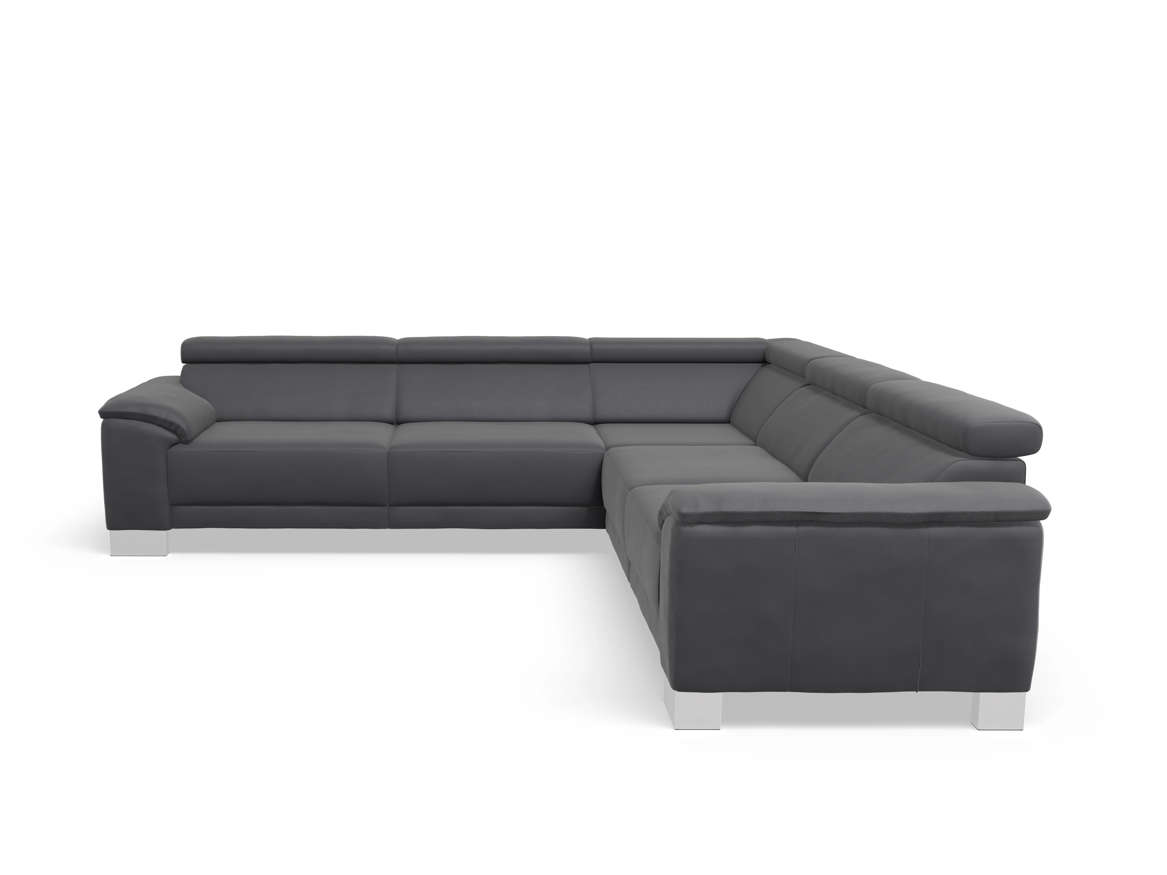 Ansicht des Produktes Antonio Ecksofa gleichschenklig in Leder Grau