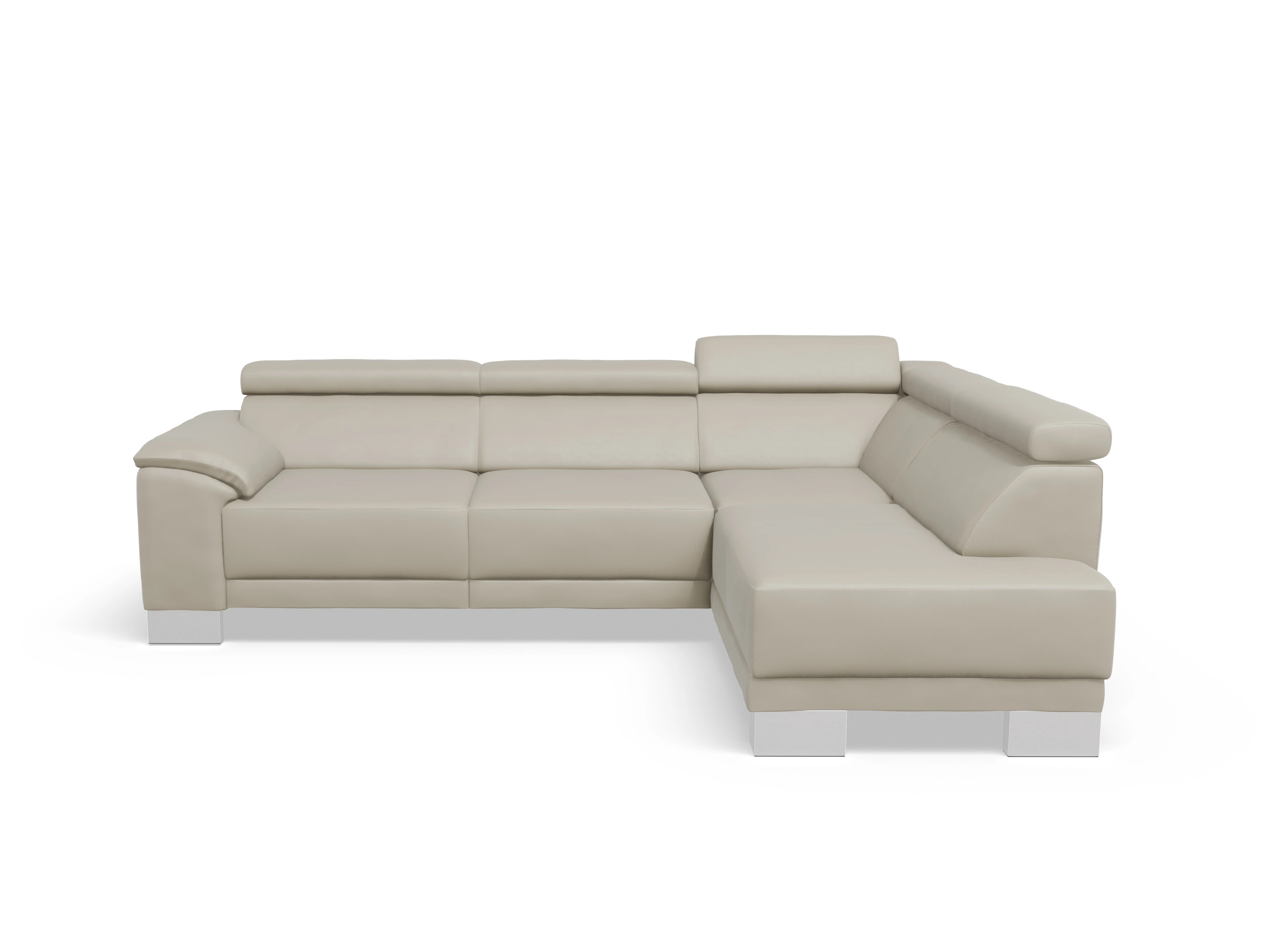 Ansicht des Produktes Antonio Ecksofa rechts Abschluss offen in Leder Beige