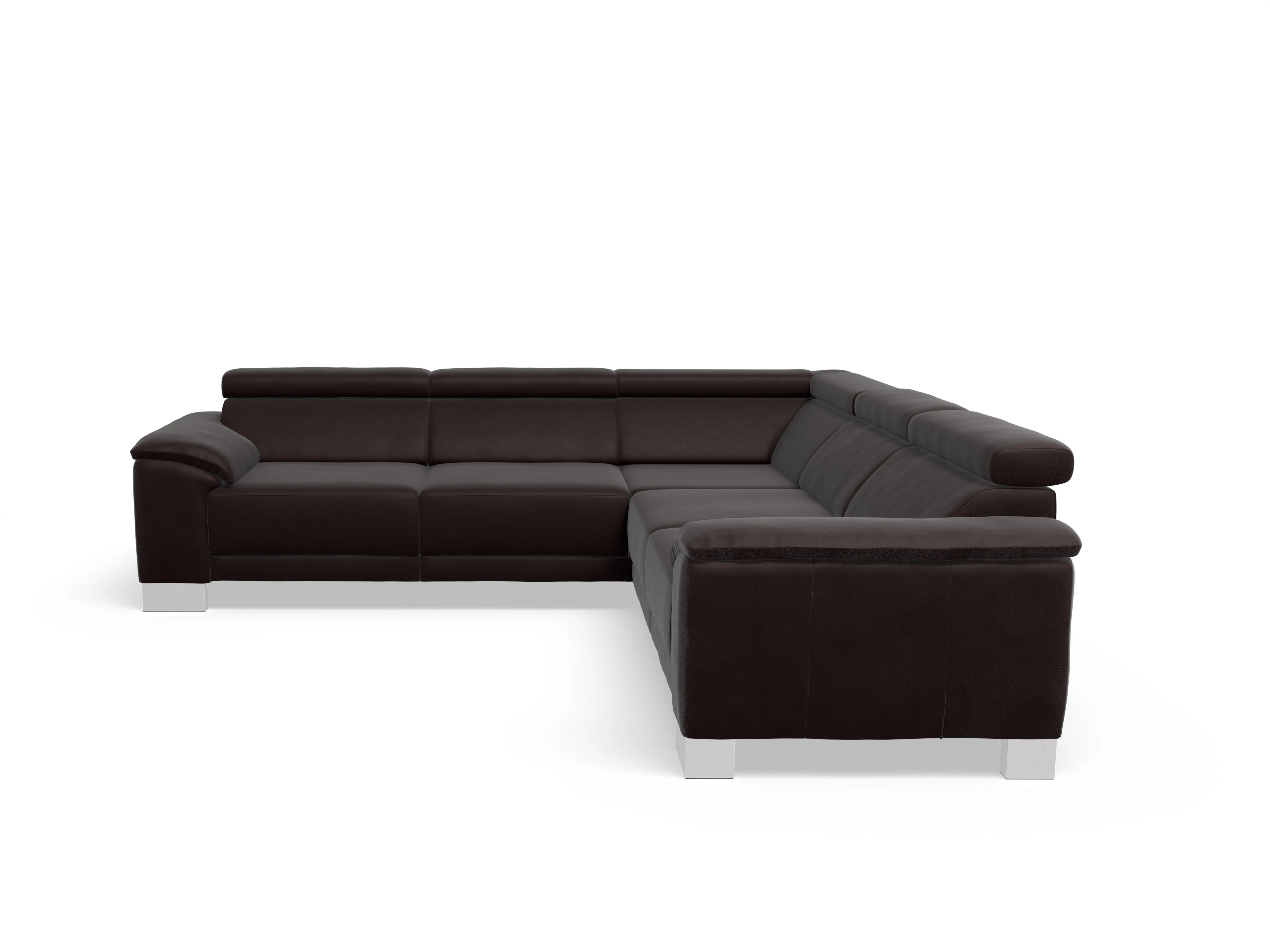 Ansicht des Produktes Antonio Ecksofa gleichschenklig in Leder Braun