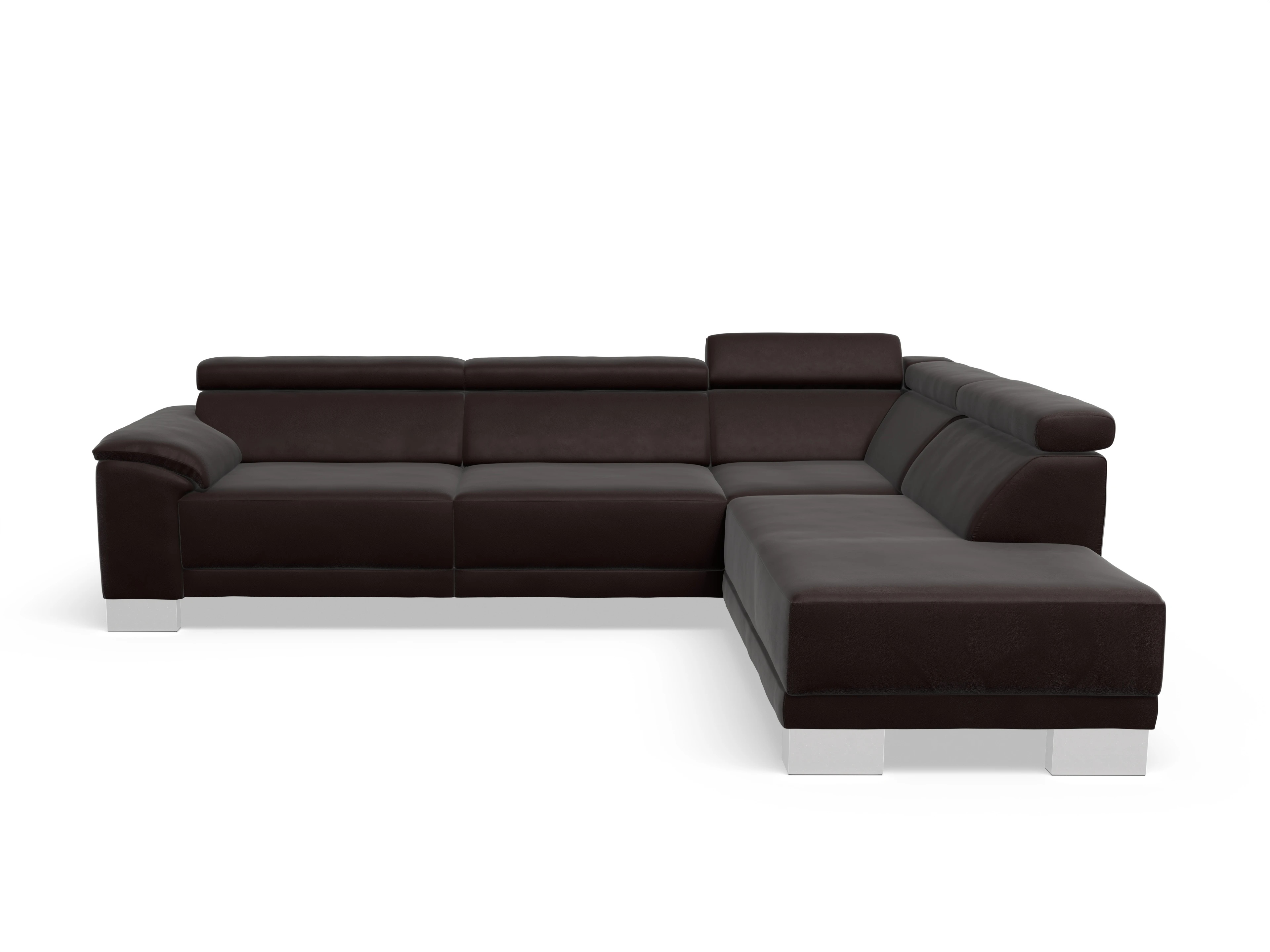 Ansicht des Produktes Antonio Ecksofa rechts Abschluss offen in Leder Braun