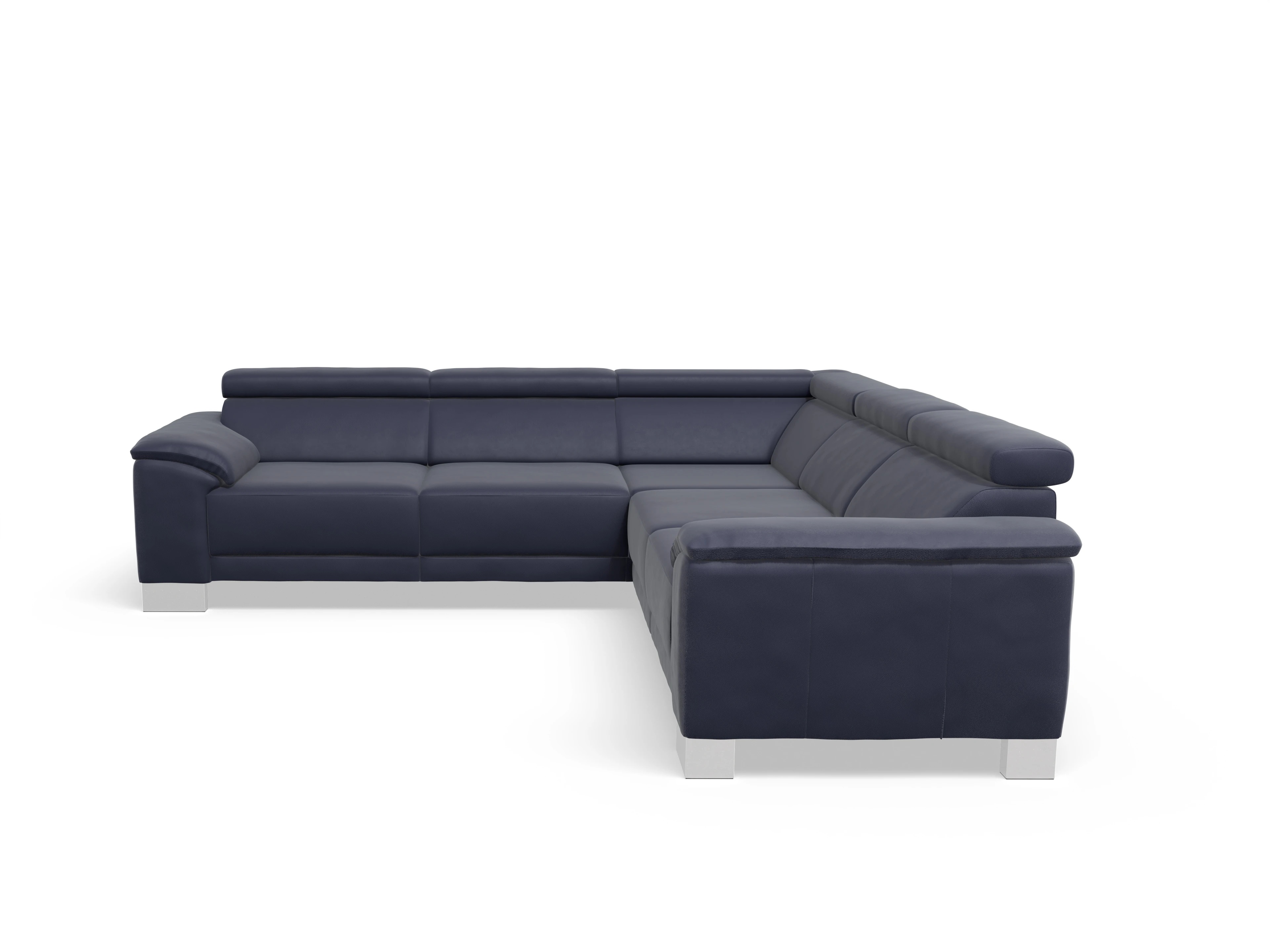 Ansicht des Produktes Antonio Ecksofa gleichschenklig in Leder Blau