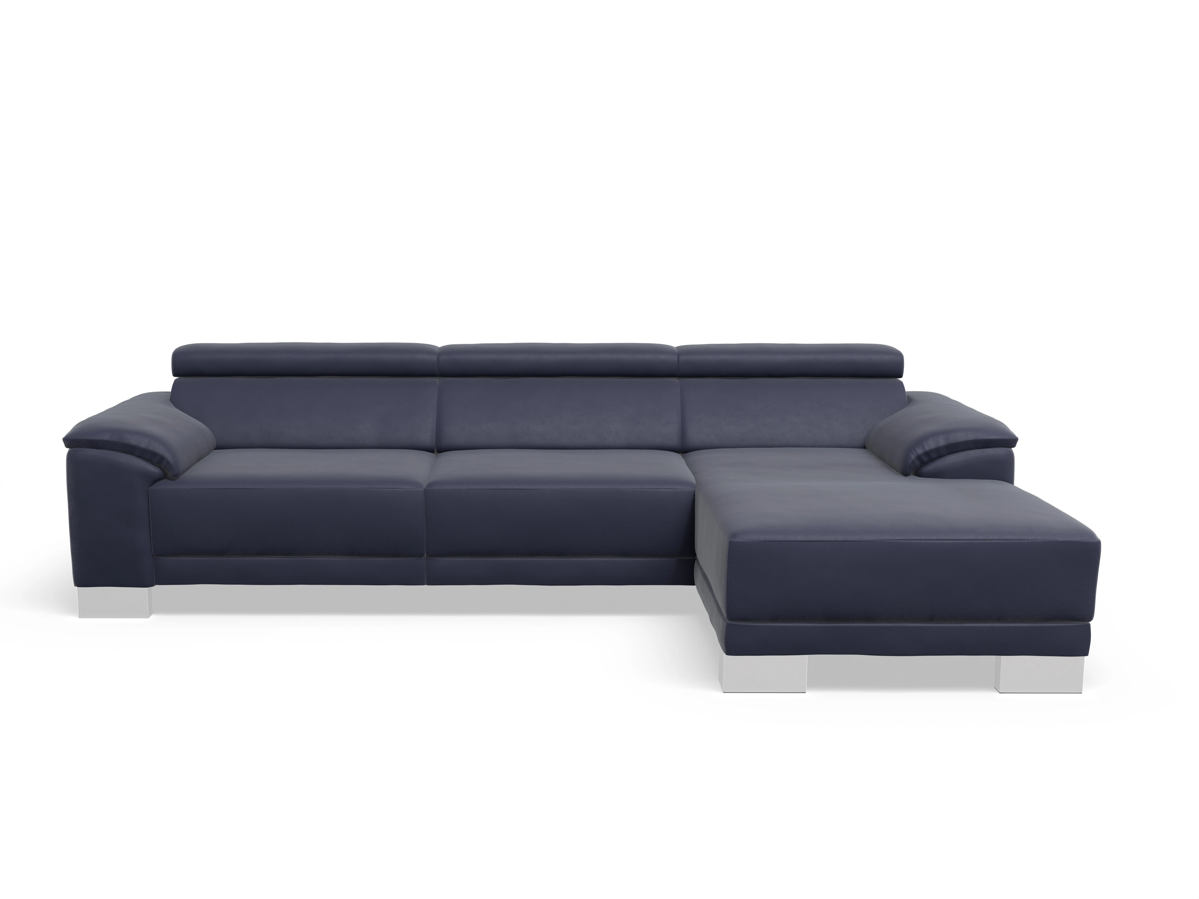 Ansicht des Produktes Antonio Ecksofa rechts Abschluss offen in Leder Blau