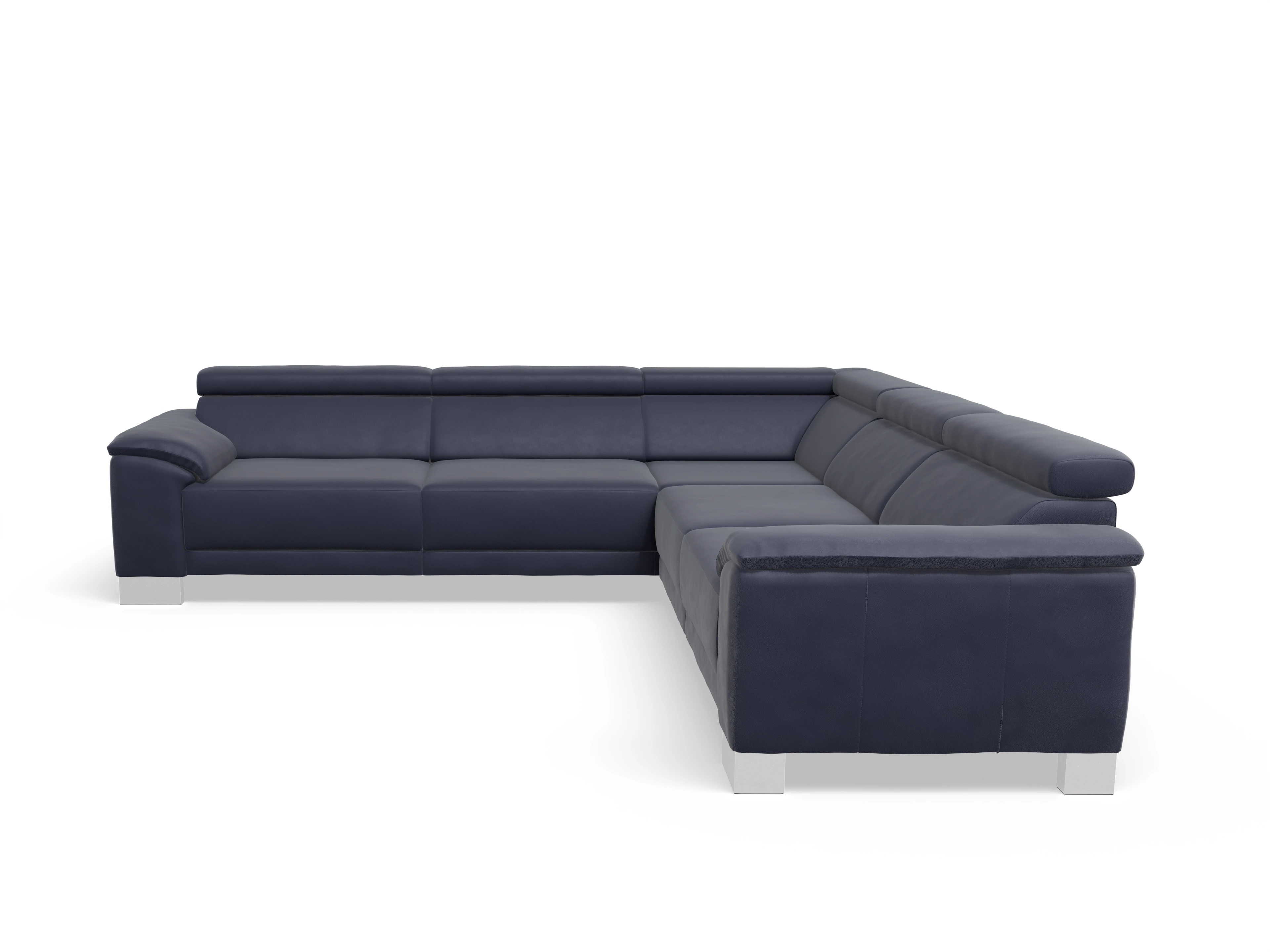 Ansicht des Produktes Antonio Ecksofa gleichschenklig in Leder Blau
