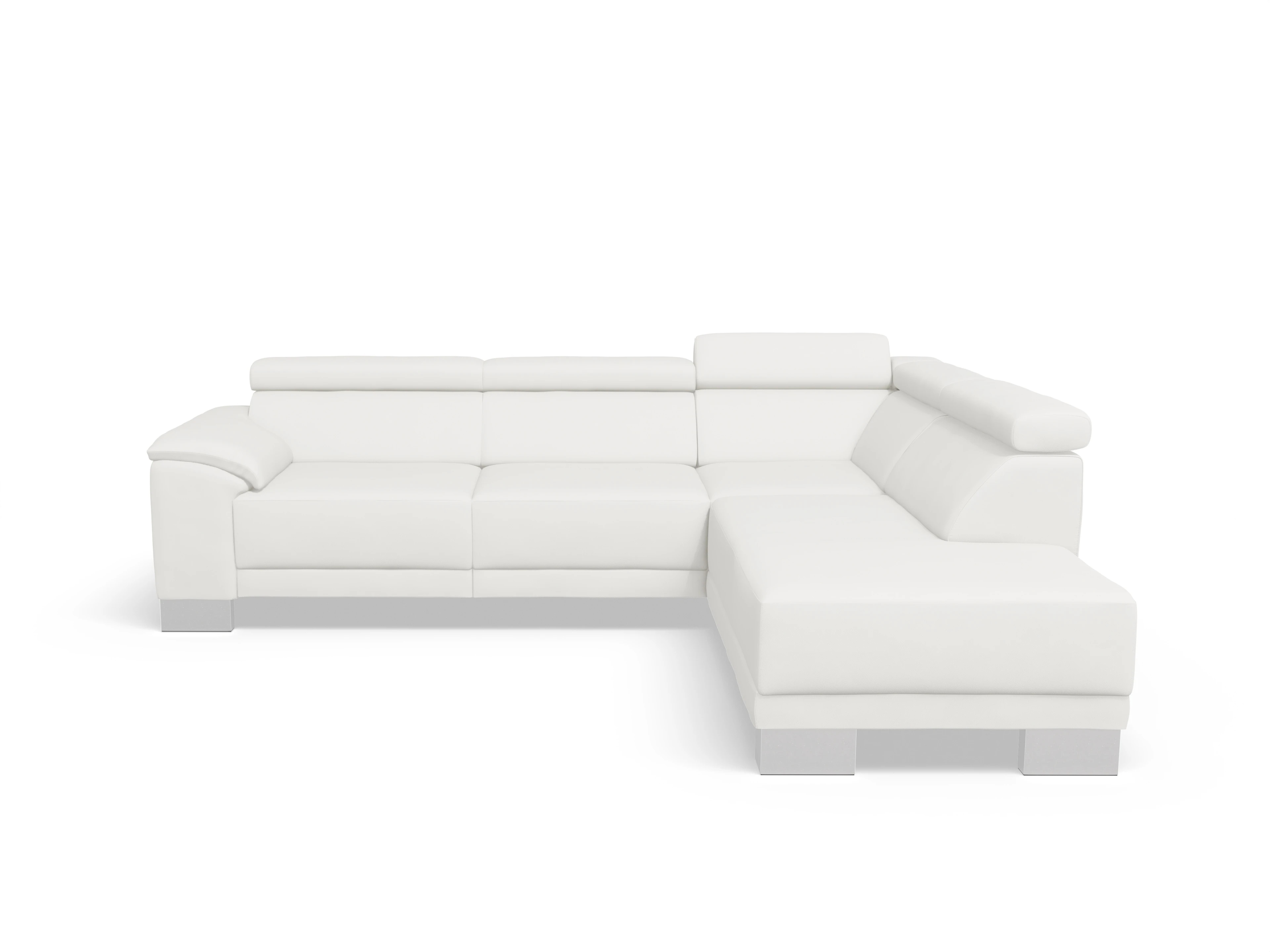 Ansicht des Produktes Antonio Ecksofa rechts Abschluss offen in Leder Weiss