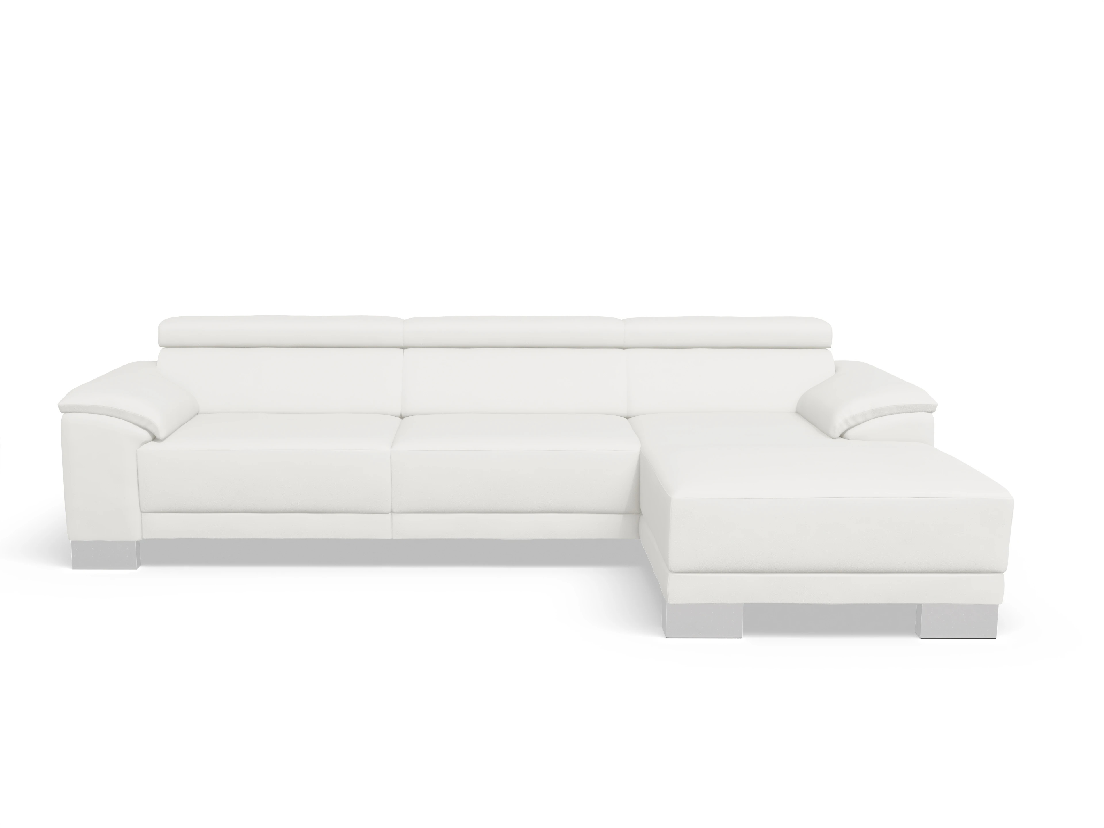 Ansicht des Produktes Antonio Ecksofa rechts Abschluss offen in Leder Weiss