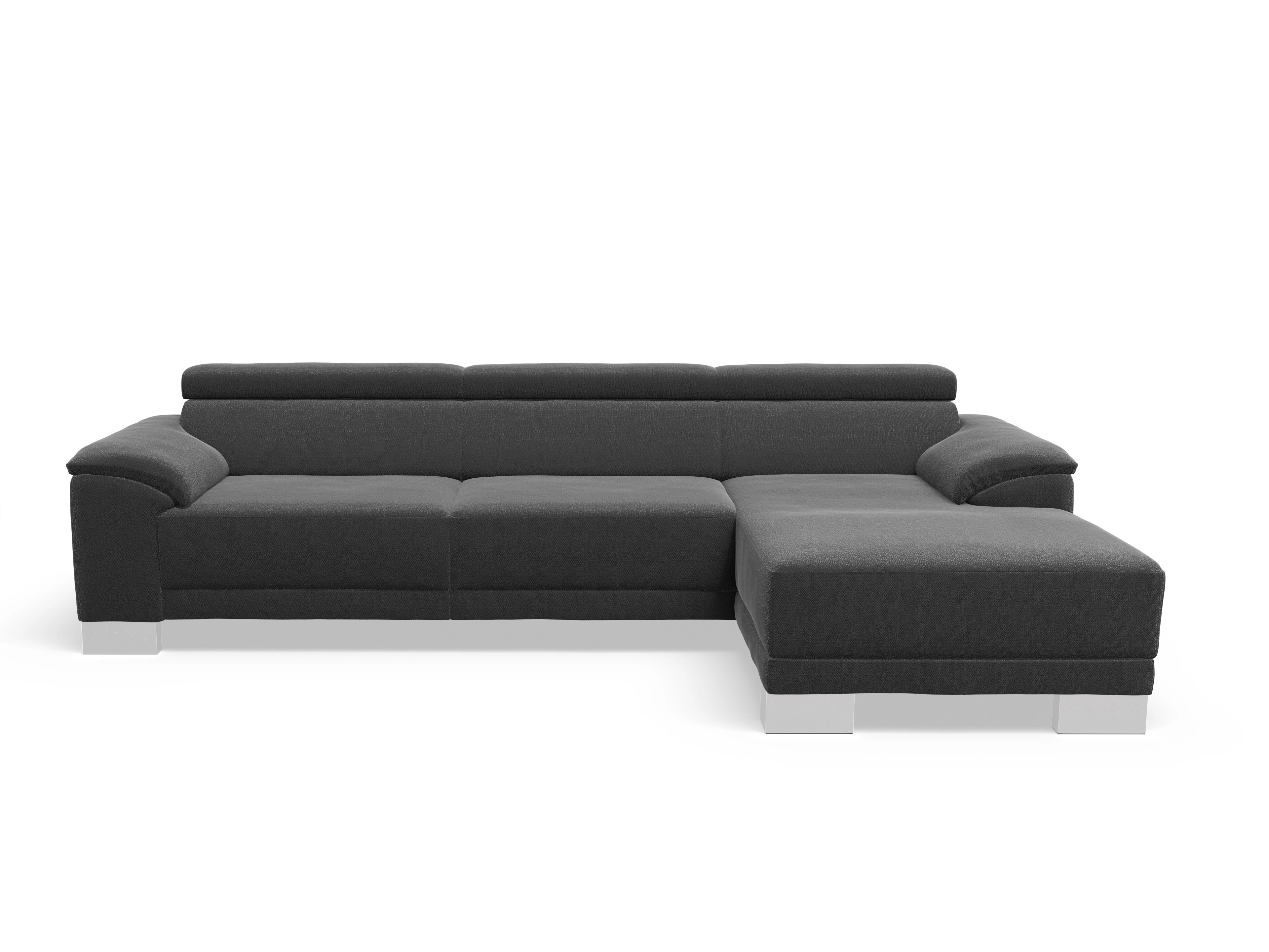Ansicht des Produktes Antonio Ecksofa rechts Abschluss offen in Stoff Schwarz