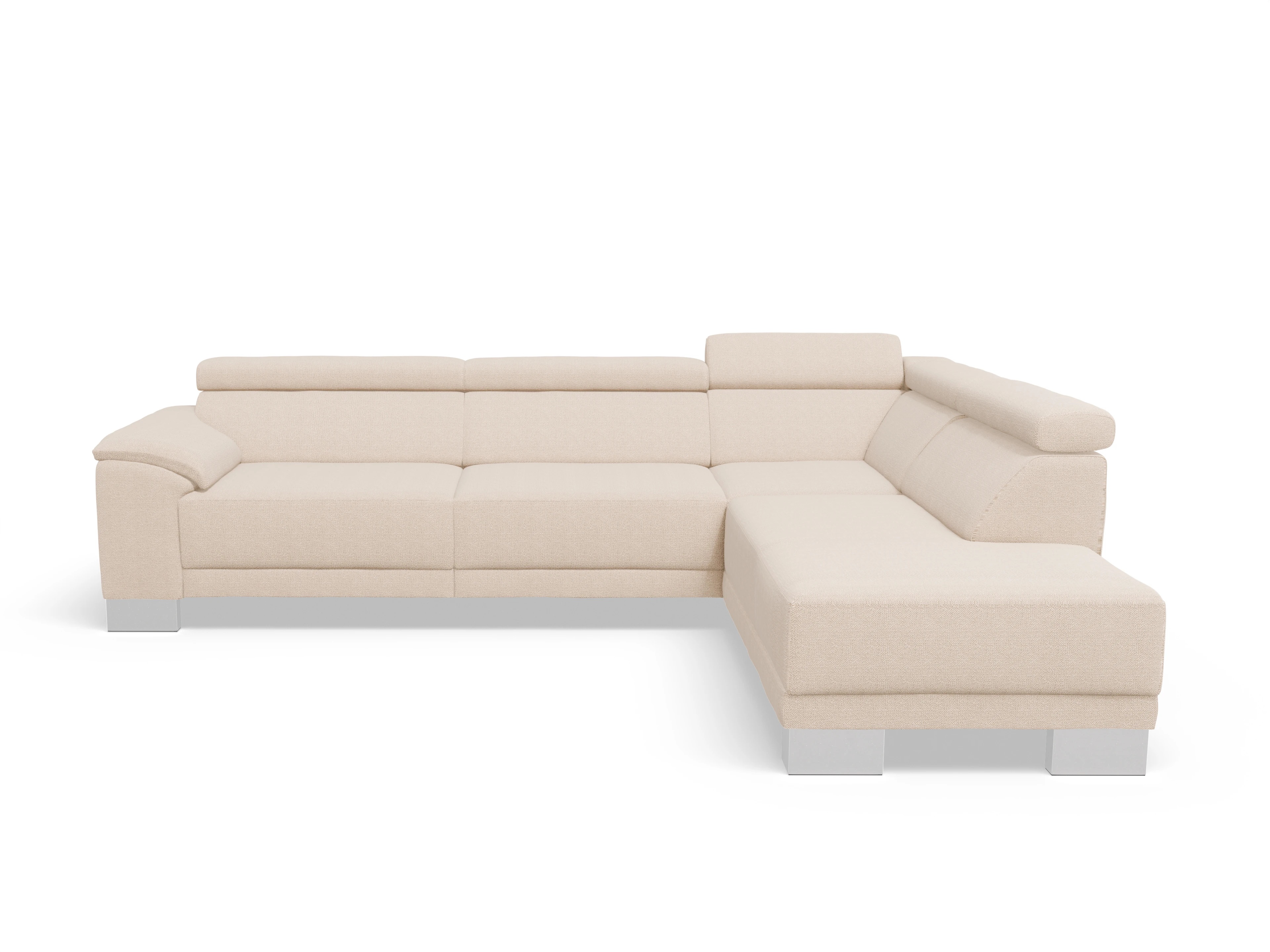 Antonio Ecksofa UM Large Plus R Ansicht des Produktes Antonio Ecksofa rechts Abschluss offen in Stoff Beige