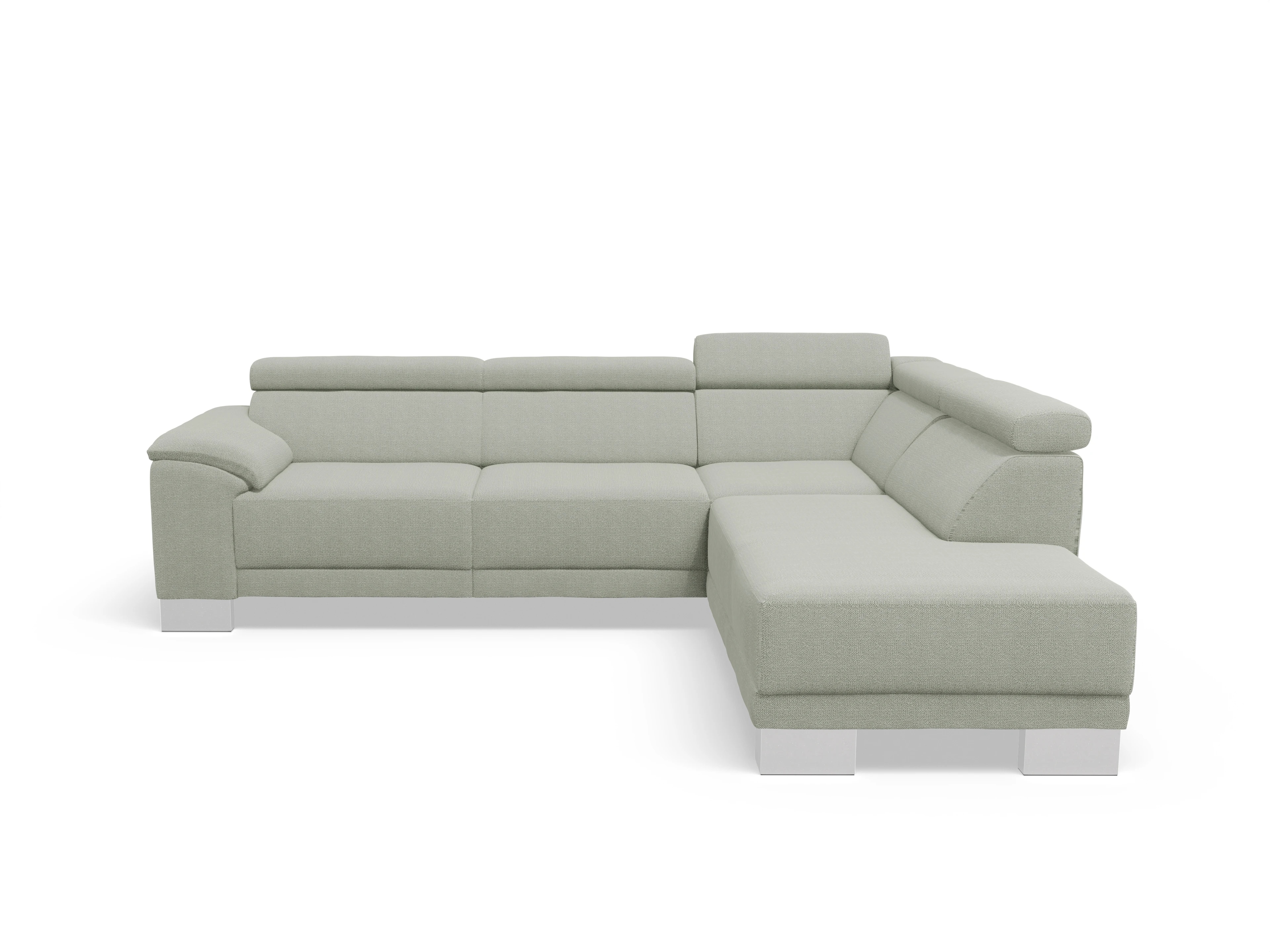 Ansicht des Produktes Antonio Ecksofa rechts Abschluss offen in Stoff Grau