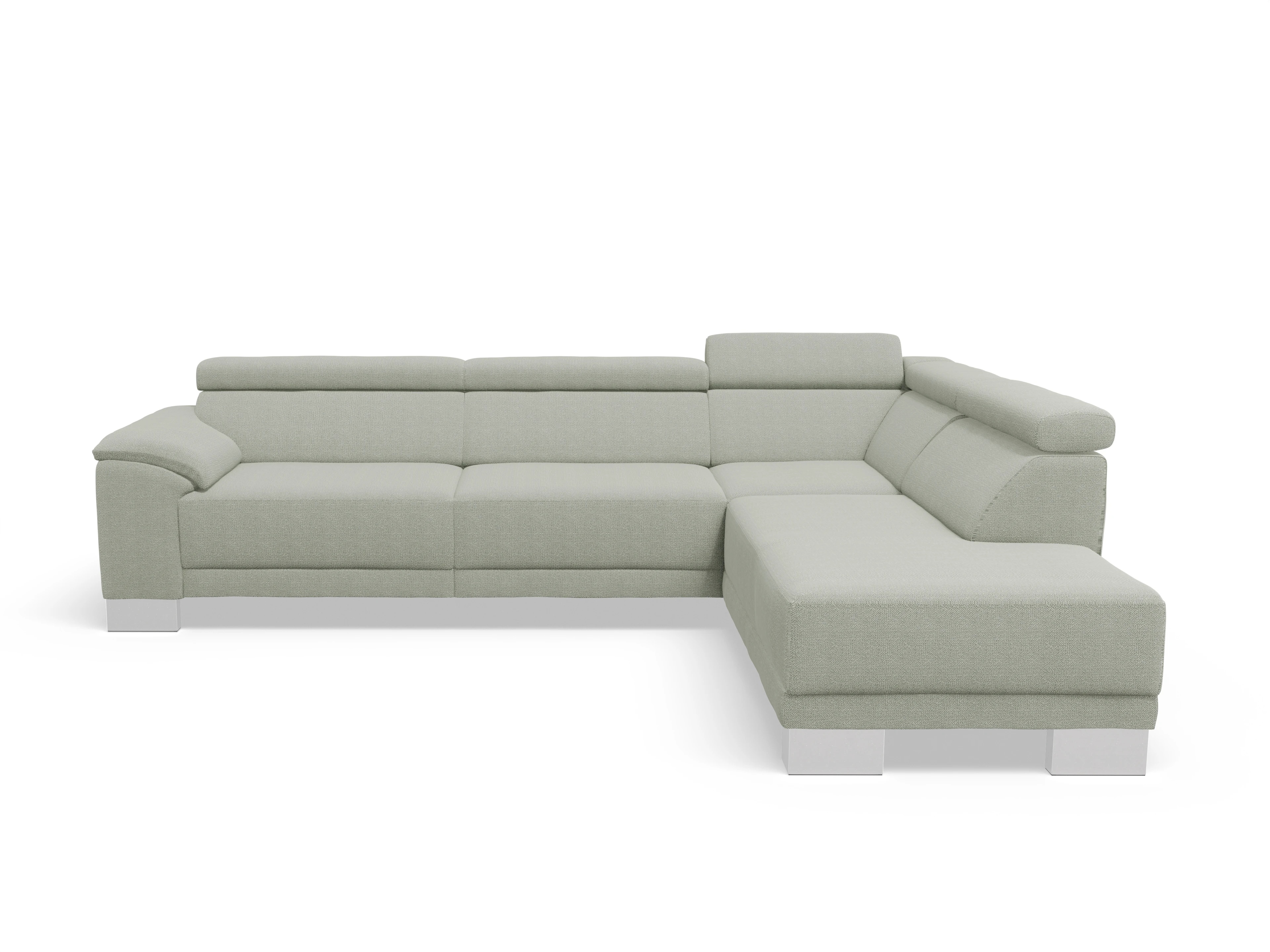 Ansicht des Produktes Antonio Ecksofa rechts Abschluss offen in Stoff Grau