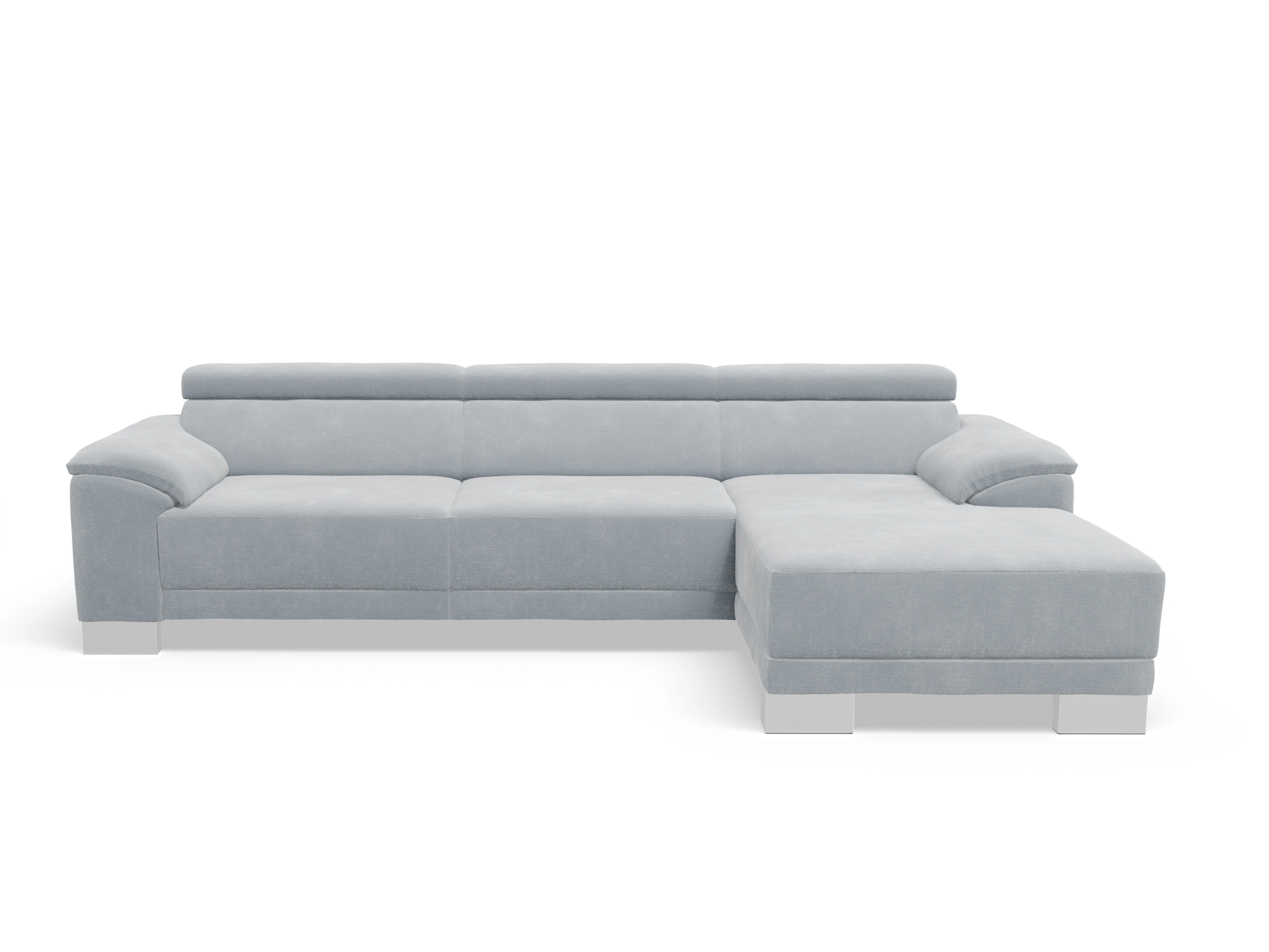 Antonio Ecksofa LO Large R Ansicht des Produktes Antonio Ecksofa rechts Abschluss offen in Stoff Blau