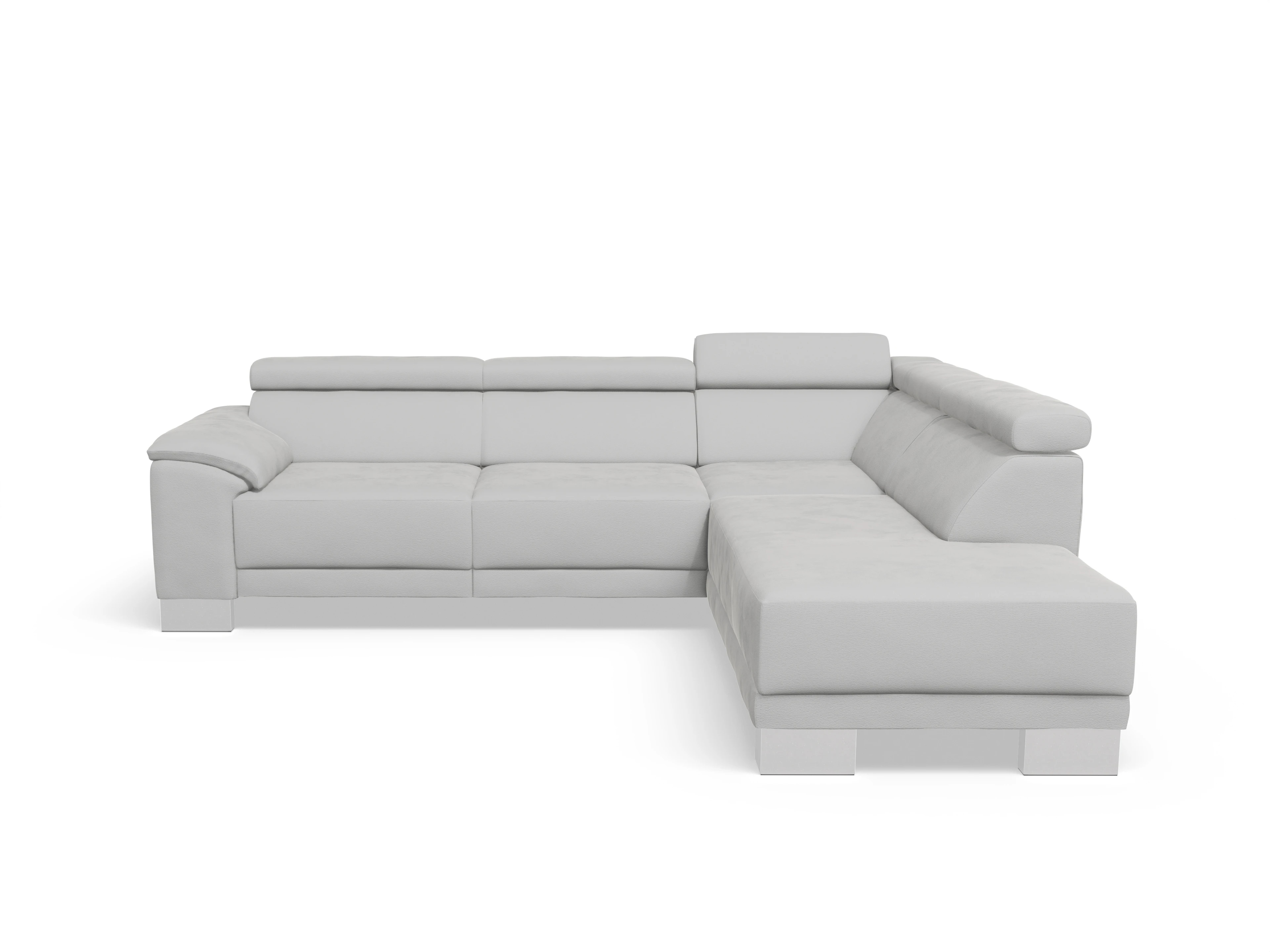 Antonio Ecksofa UM Medium Plus R Ansicht des Produktes Antonio Ecksofa rechts Abschluss offen in Stoff Grau