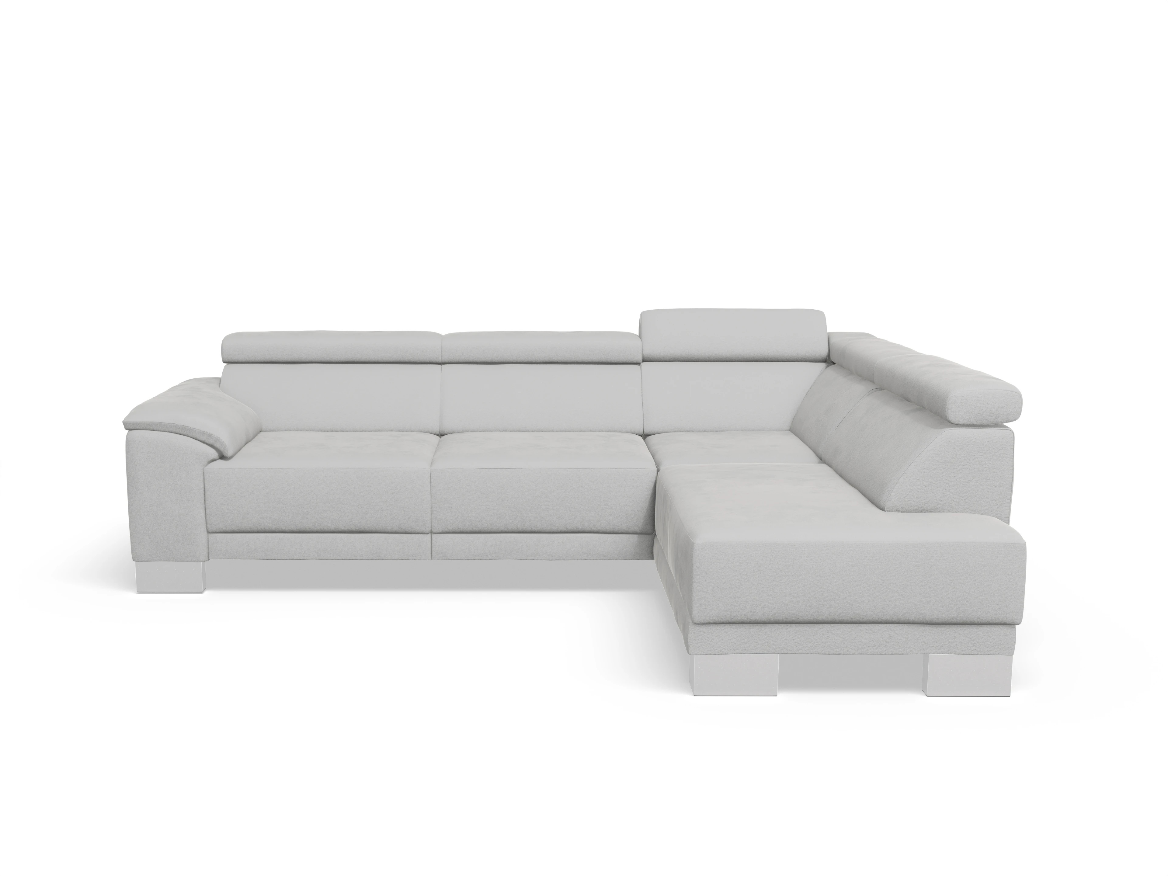 Antonio Ecksofa UM Medium R Ansicht des Produktes Antonio Ecksofa rechts Abschluss offen in Stoff Grau