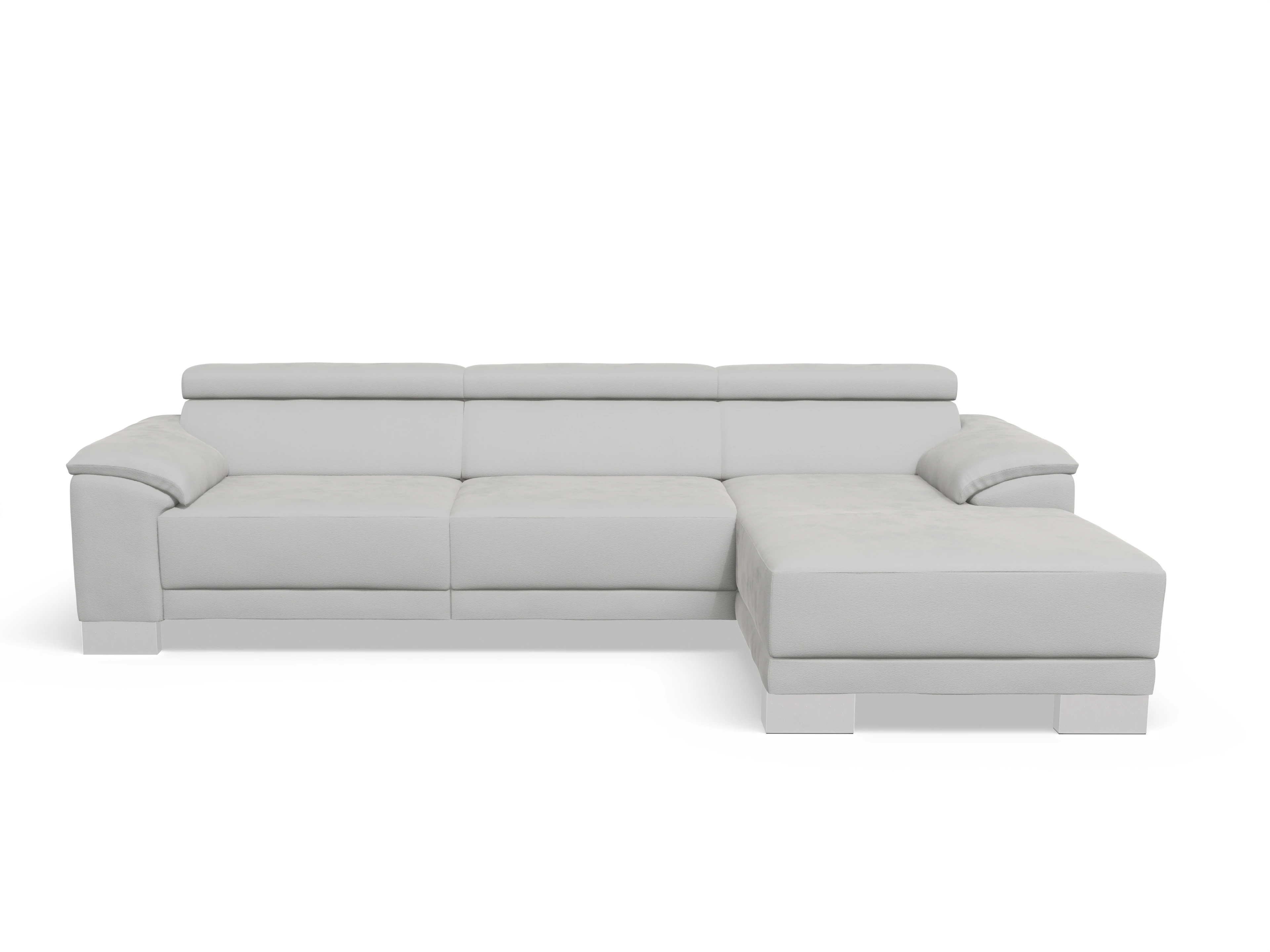 Antonio Ecksofa LO Large R Ansicht des Produktes Antonio Ecksofa rechts Abschluss offen in Stoff Grau