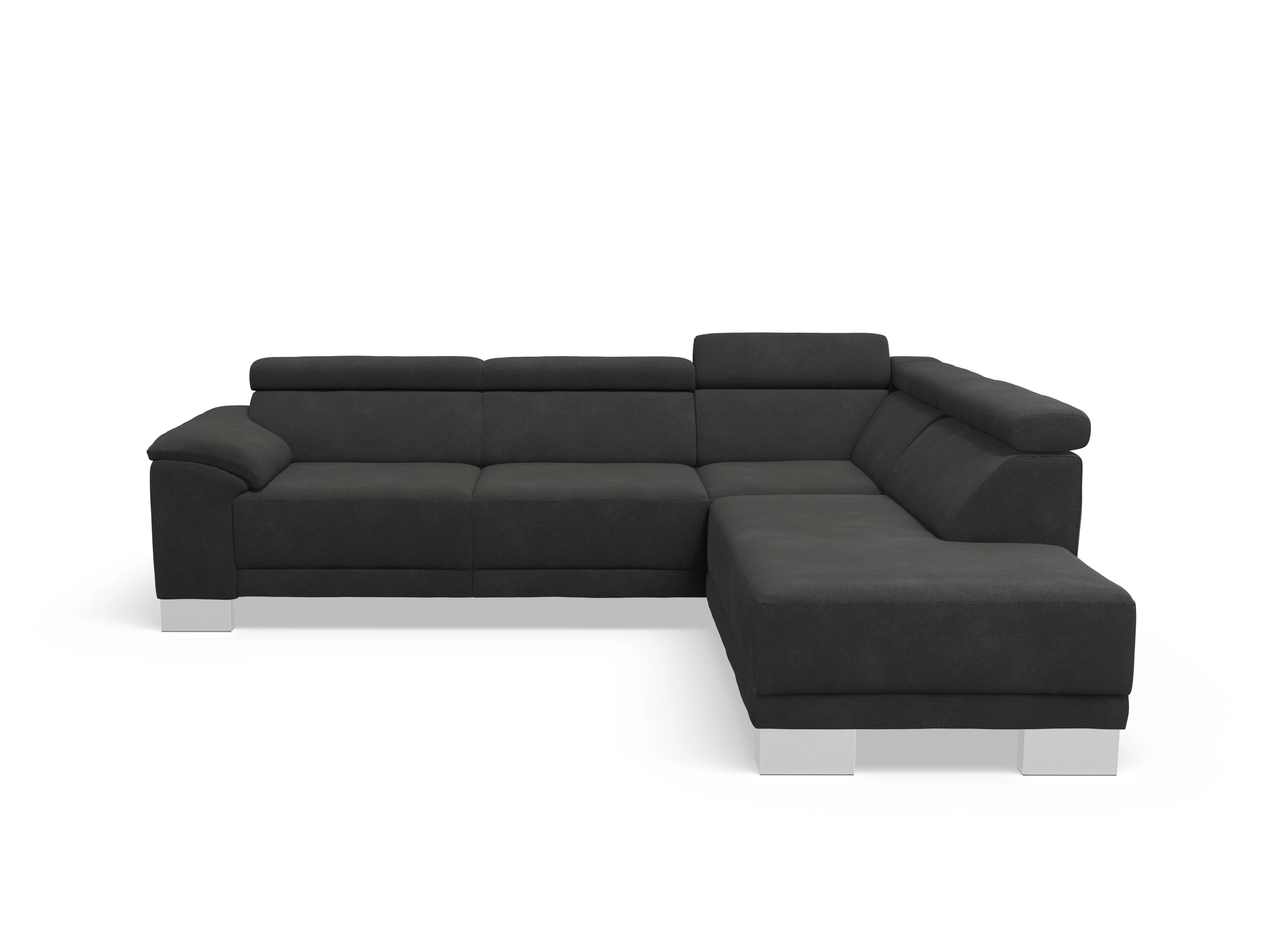 Ansicht des Produktes Antonio Ecksofa rechts Abschluss offen in Stoff Schwarz