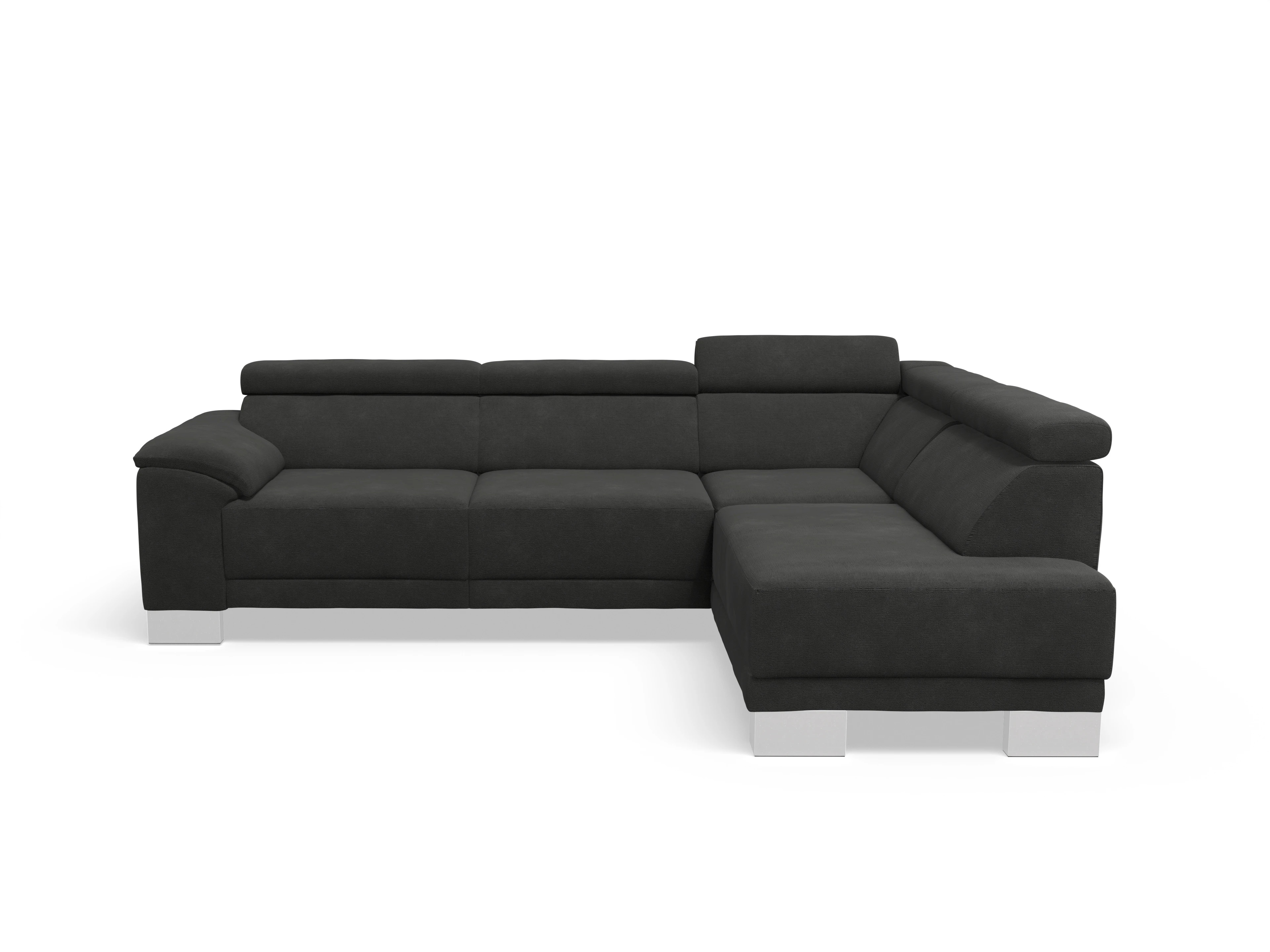 Ansicht des Produktes Antonio Ecksofa rechts Abschluss offen in Stoff Schwarz