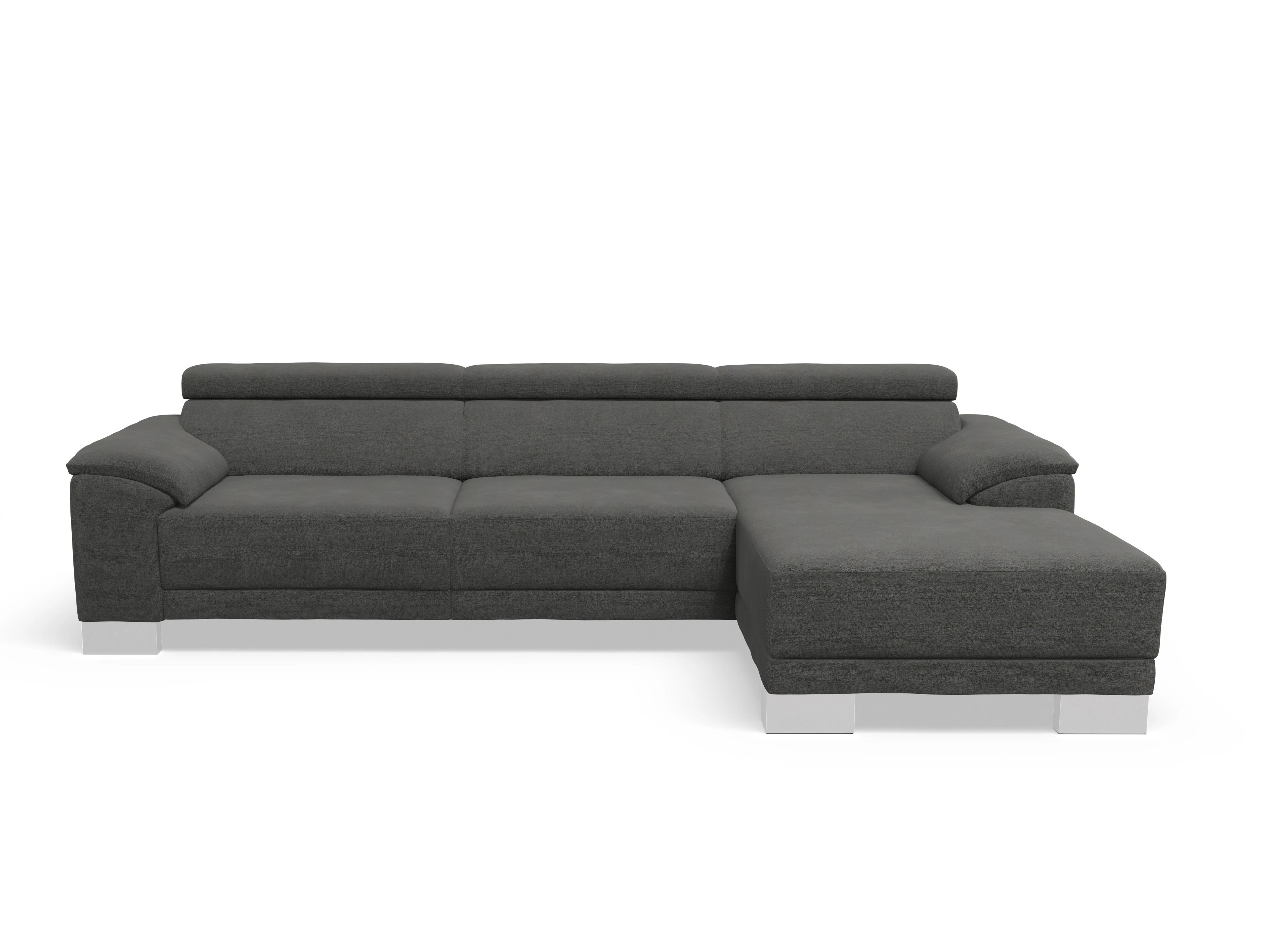 Antonio Ecksofa LO Large R Ansicht des Produktes Antonio Ecksofa rechts Abschluss offen in Stoff Grau