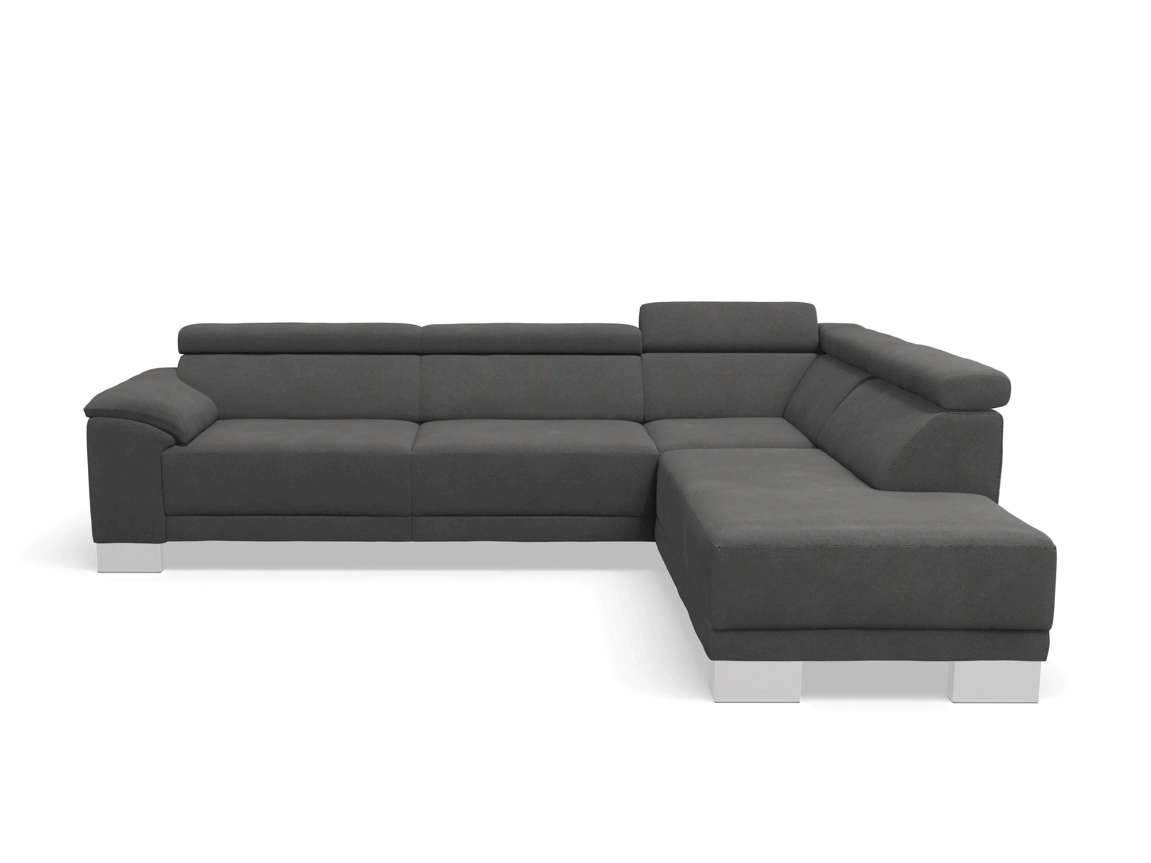 Ansicht des Produktes Antonio Ecksofa rechts Abschluss offen in Stoff Grau