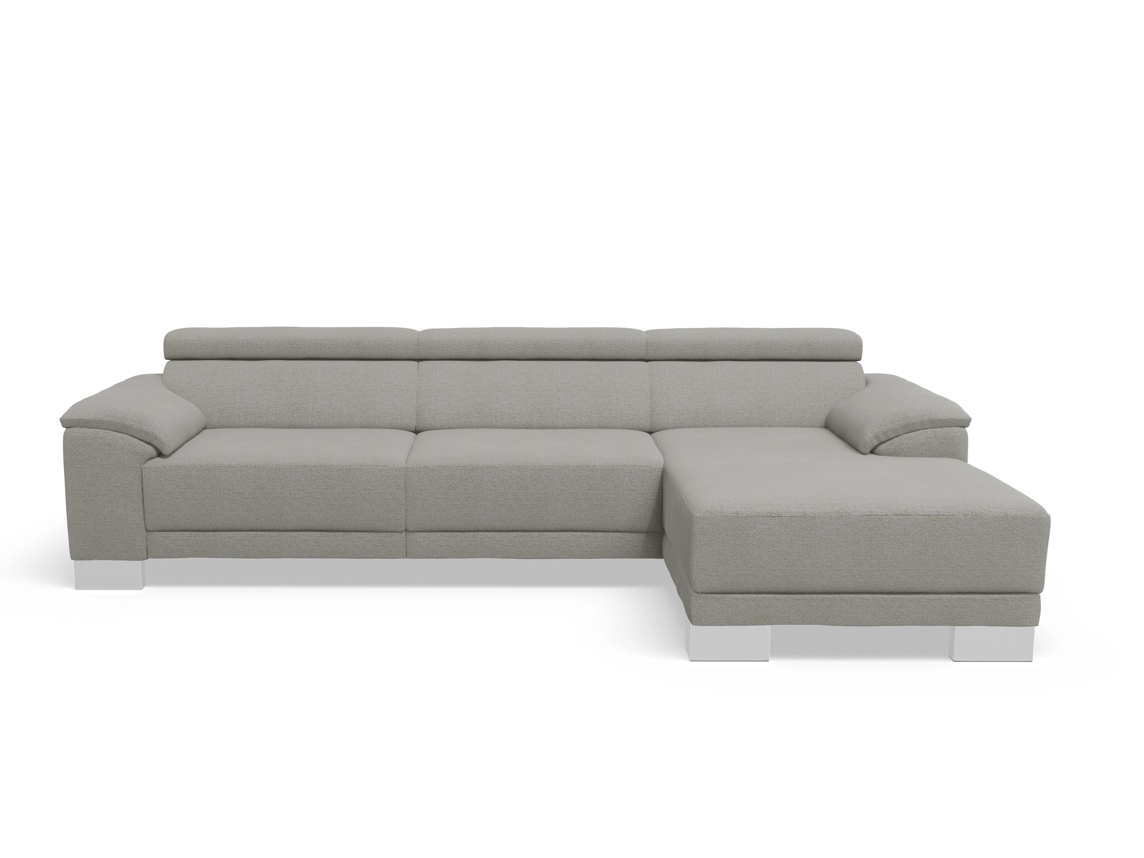 Ansicht des Produktes Antonio Ecksofa rechts Abschluss offen in Stoff Grau