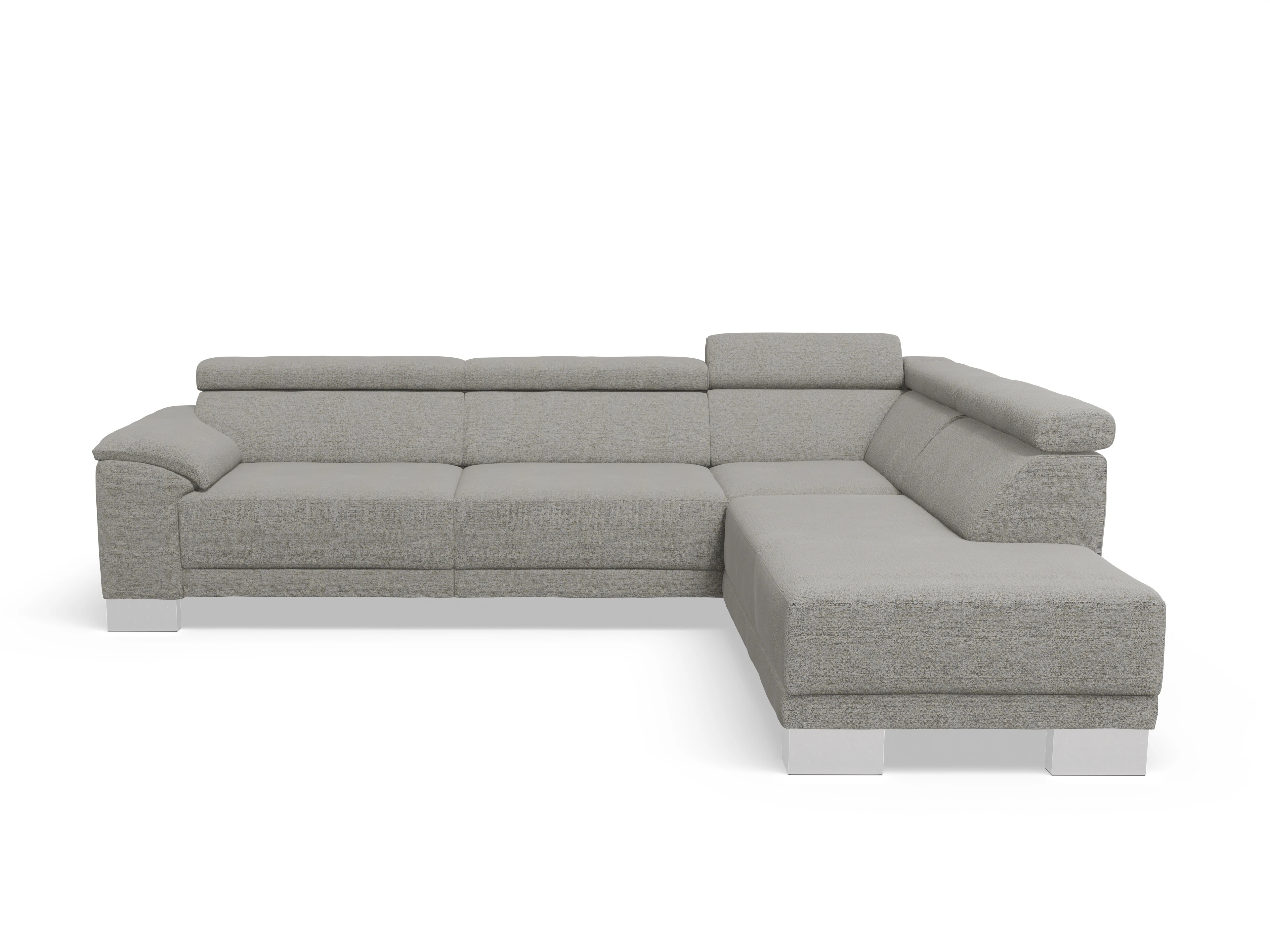 Ansicht des Produktes Antonio Ecksofa rechts Abschluss offen in Stoff Grau