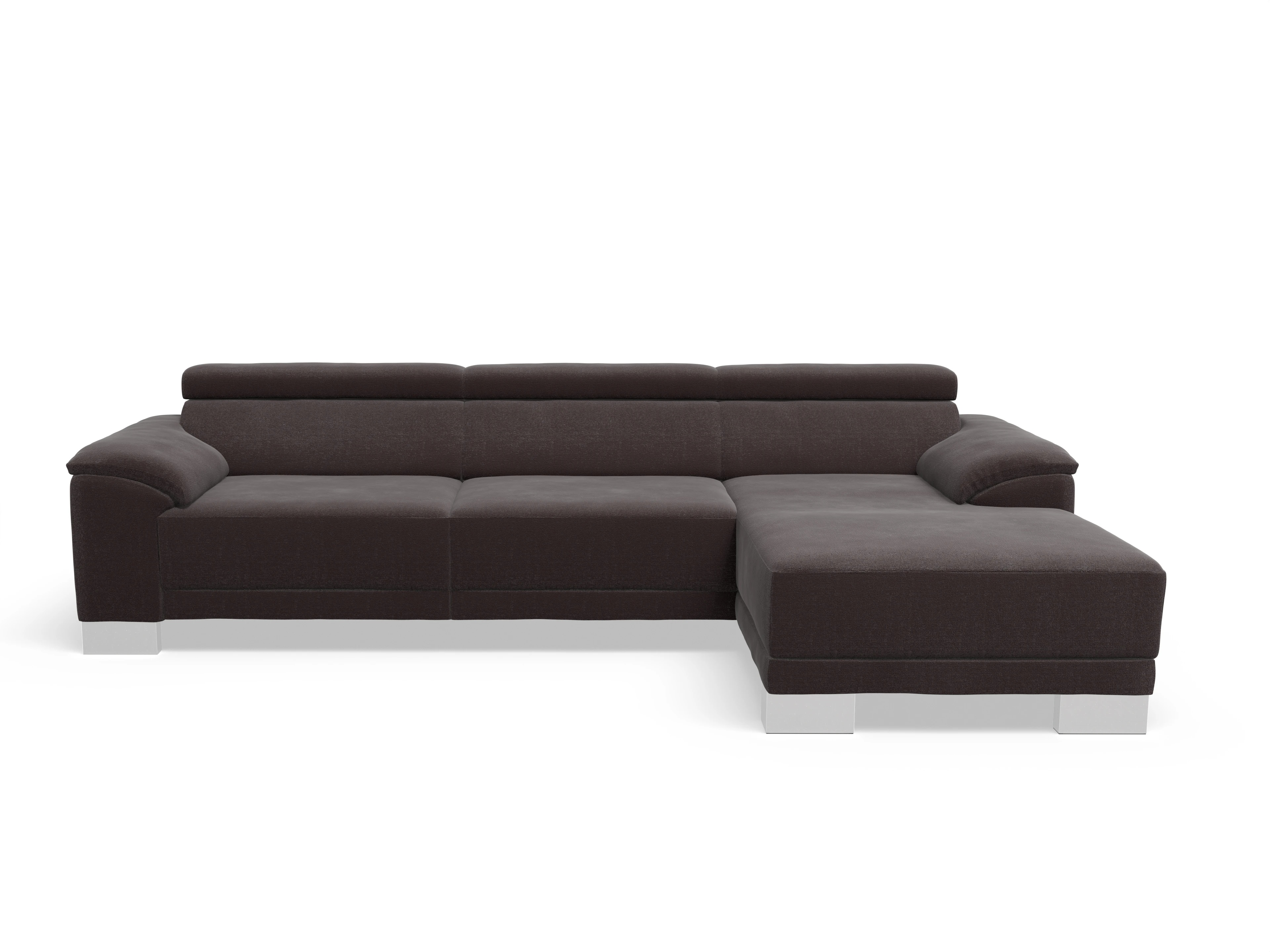 Antonio Ecksofa LO Large R Ansicht des Produktes Antonio Ecksofa rechts Abschluss offen in Stoff Braun