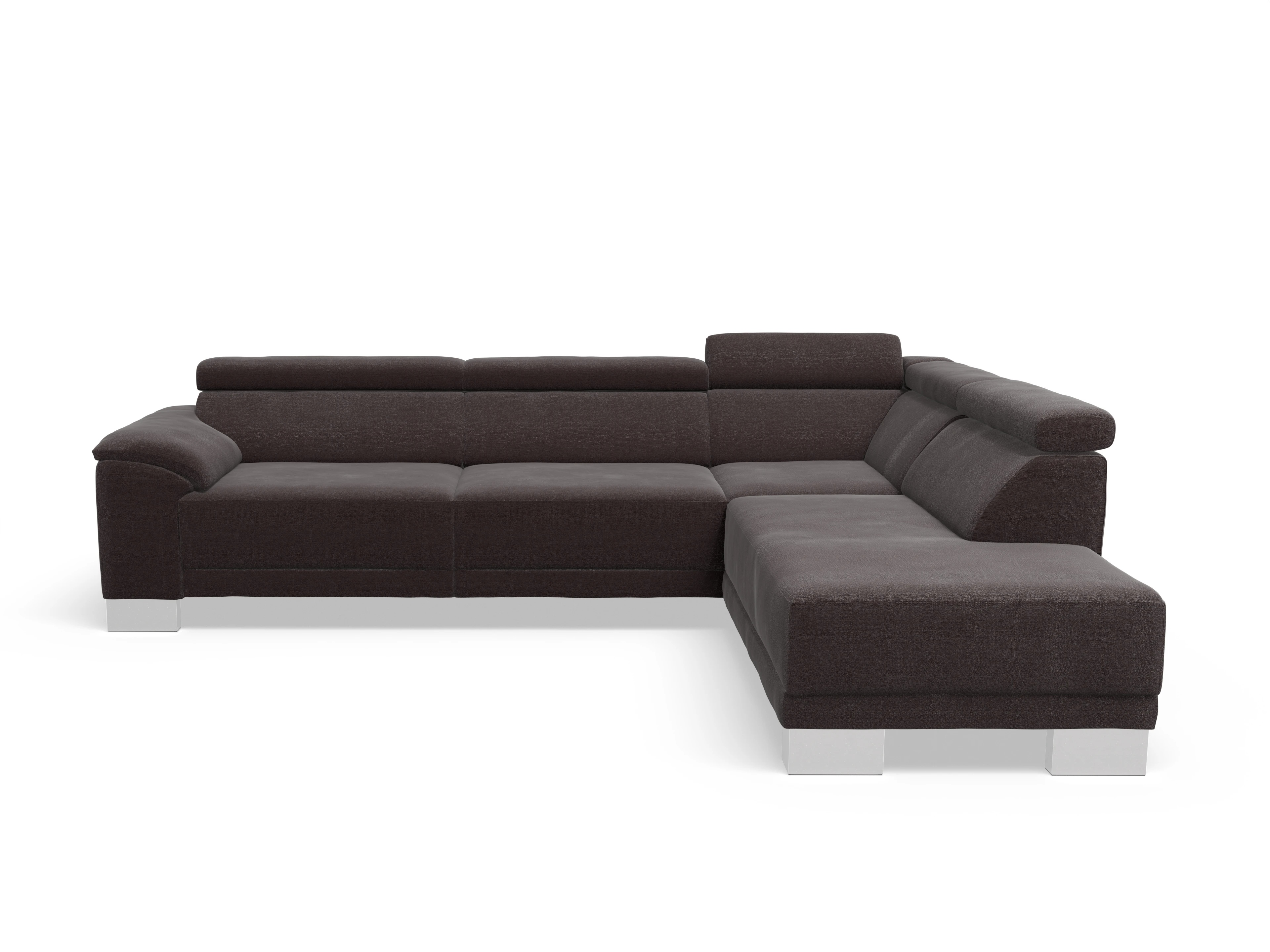 Ansicht des Produktes Antonio Ecksofa rechts Abschluss offen in Stoff Braun