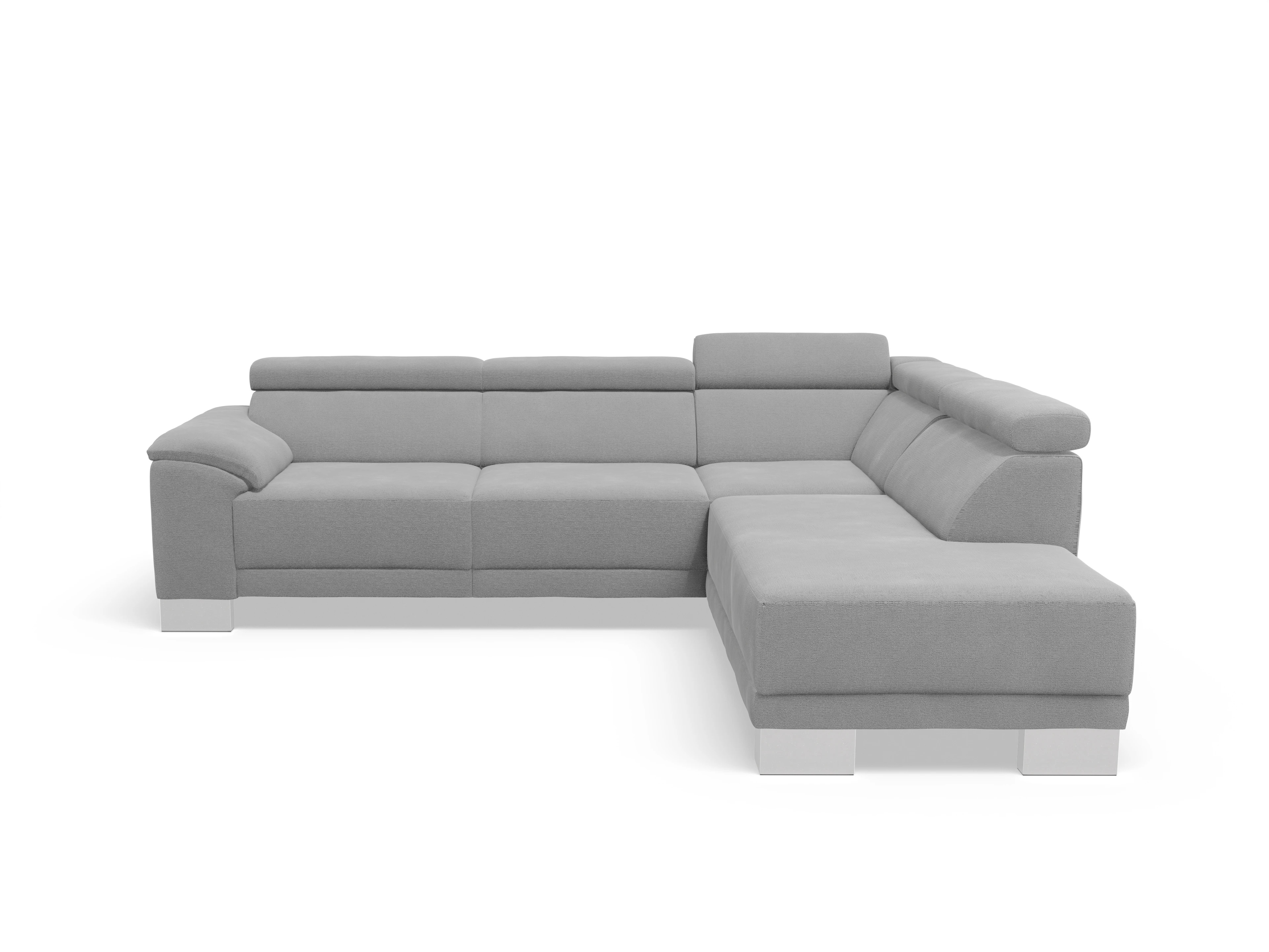 Ansicht des Produktes Antonio Ecksofa rechts Abschluss offen in Stoff Grau